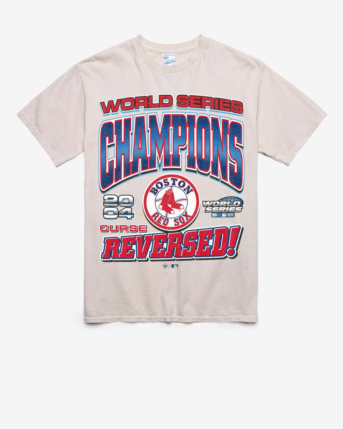 BOSTON RED SOX COOPERSTOWN 2004 WORLD SERIES LOCKER VINTAGE '47 TUBULAR TEE DUNE