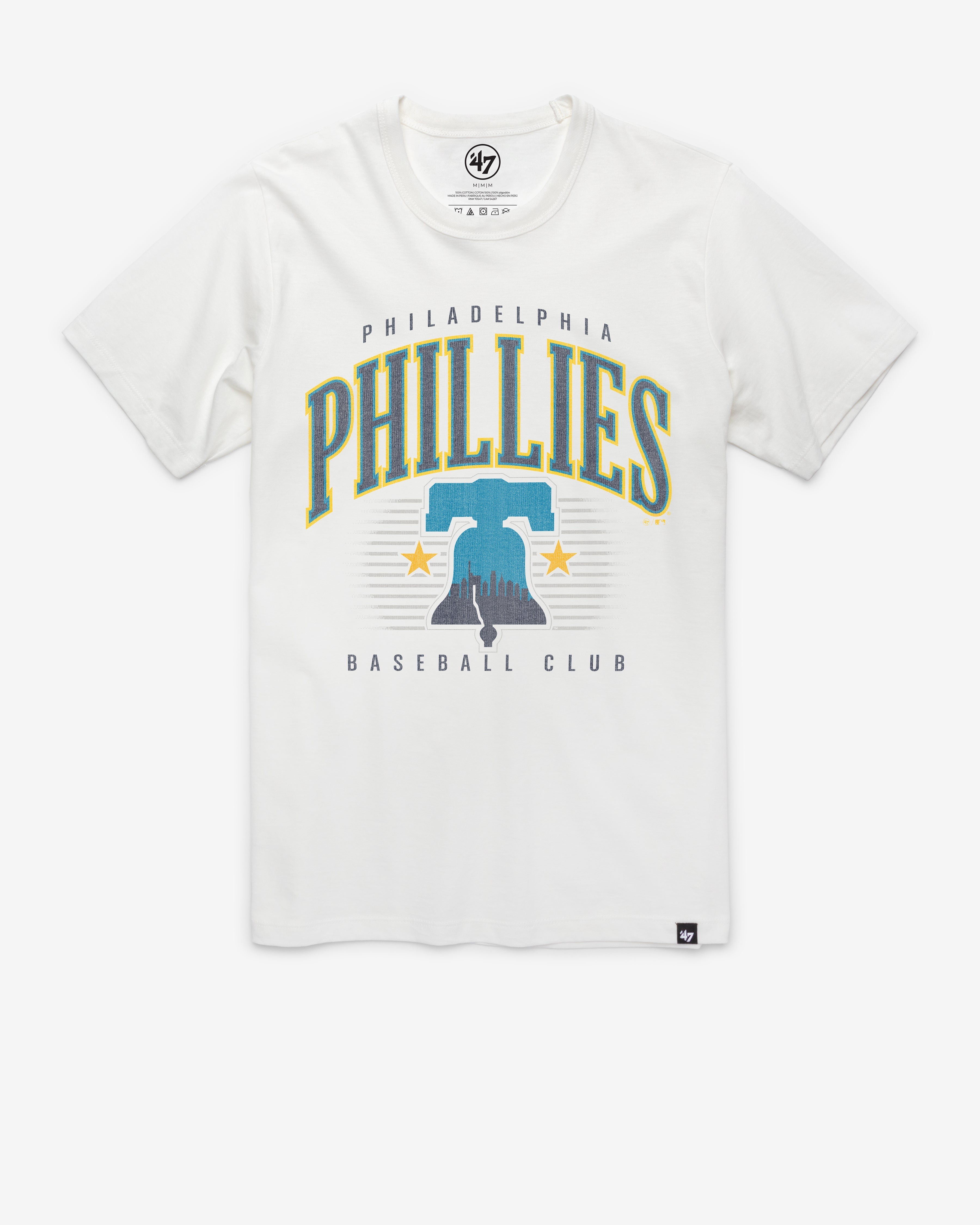 PHILADELPHIA PHILLIES CITY CONNECT DOUBLE HEADER '47 FRANKLIN TEE WHITE WASH
