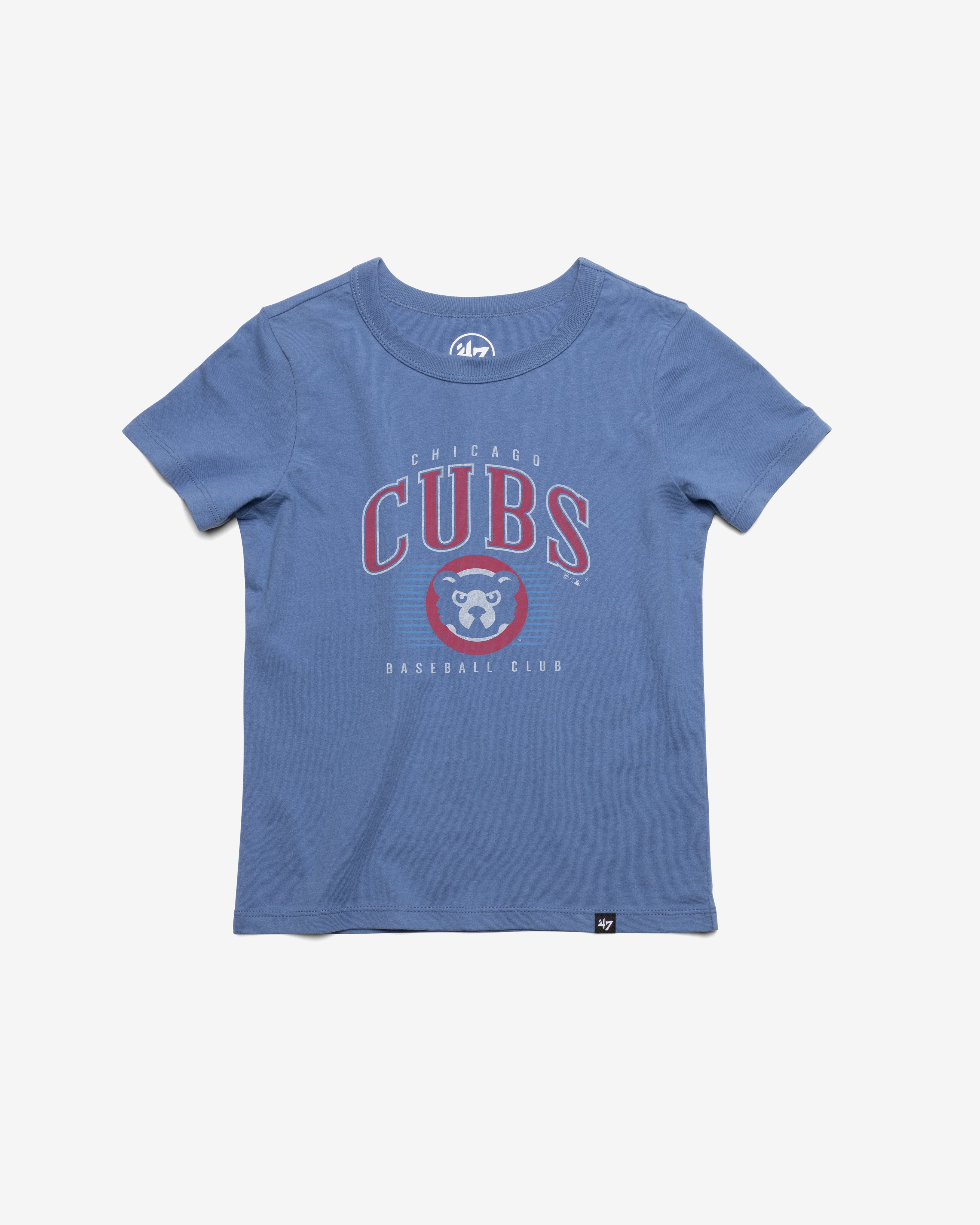 CHICAGO CUBS COOPERSTOWN DOUBLE HEADER '47 FRANKLIN TEE KIDS CADET BLUE