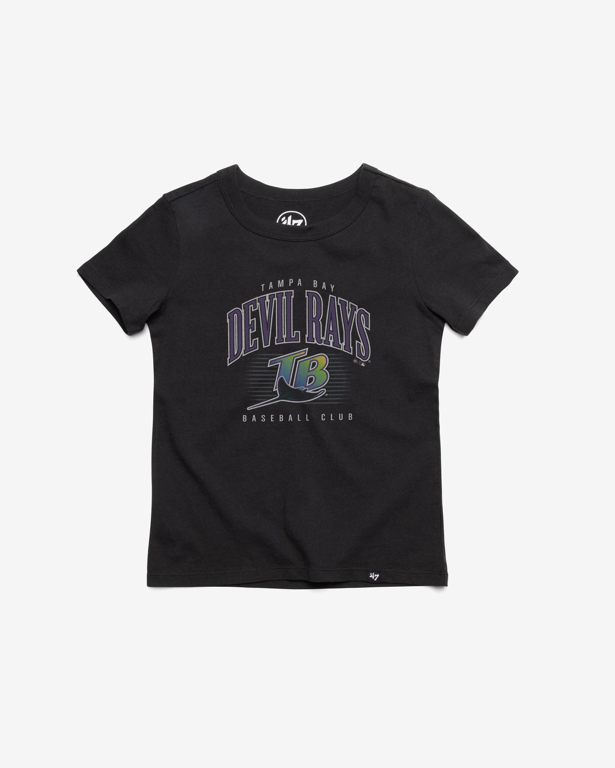 TAMPA BAY RAYS COOPERSTOWN DOUBLE HEADER '47 FRANKLIN TEE KIDS FLINT BLACK