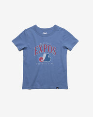 MONTREAL EXPOS COOPERSTOWN DOUBLE HEADER '47 FRANKLIN TEE KIDS CADET BLUE
