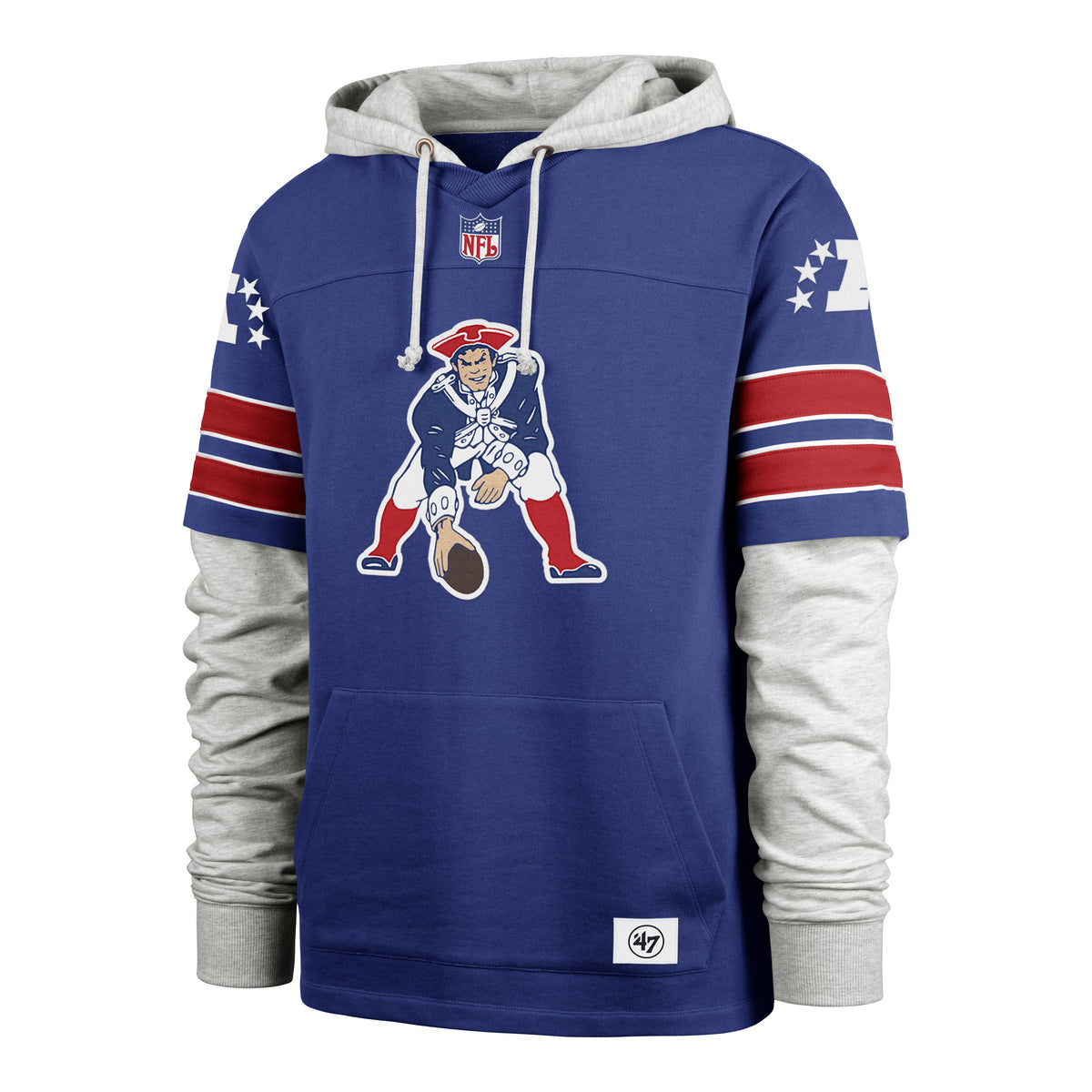 NEW ENGLAND PATRIOTS HISTORIC GRIDIRON BLITZ '47 CORNERBACK LACER JETTY BLUE