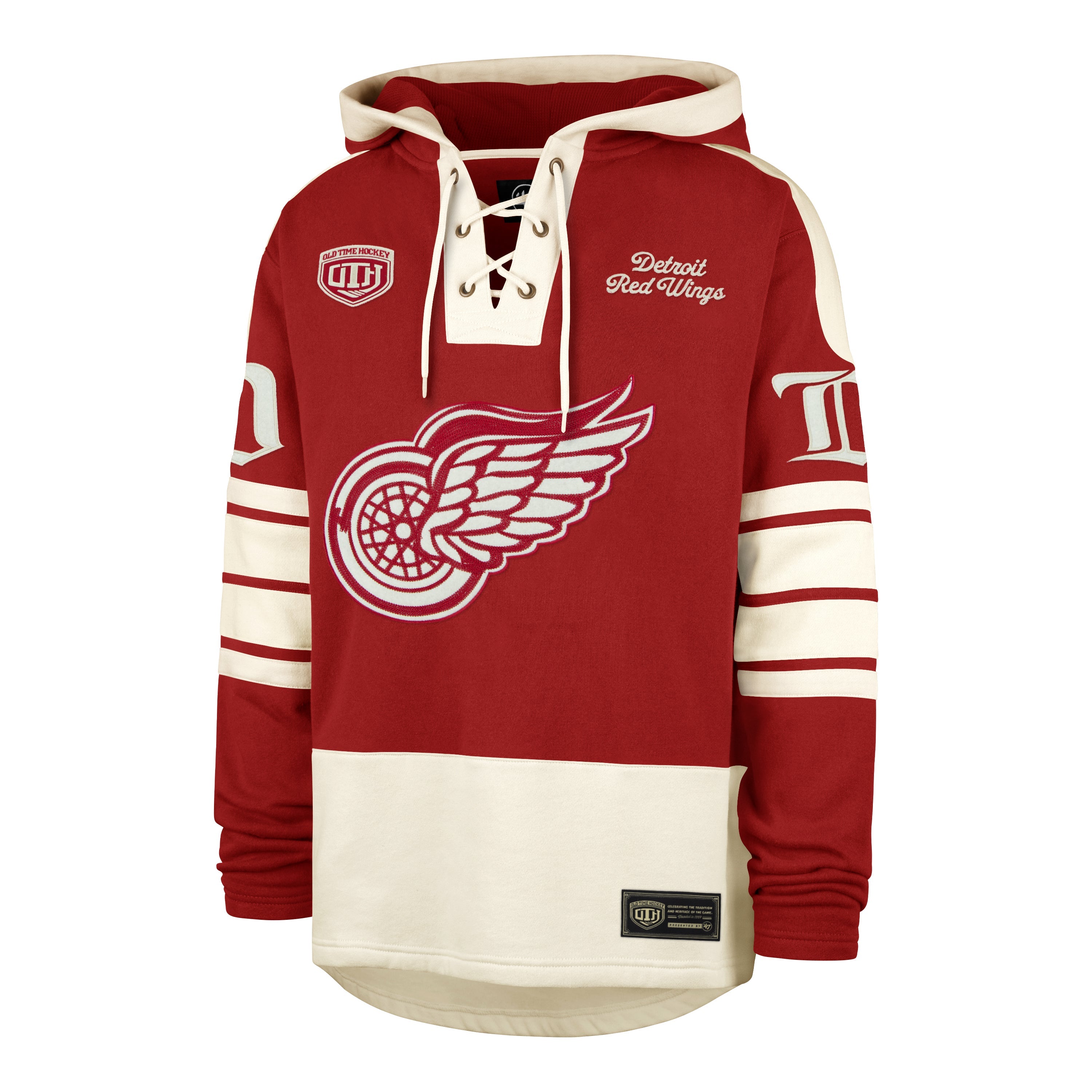 OLD TIME HOCKEY DETROIT RED WINGS VINTAGE BLUE LINE HERITAGE '47 LACER RED