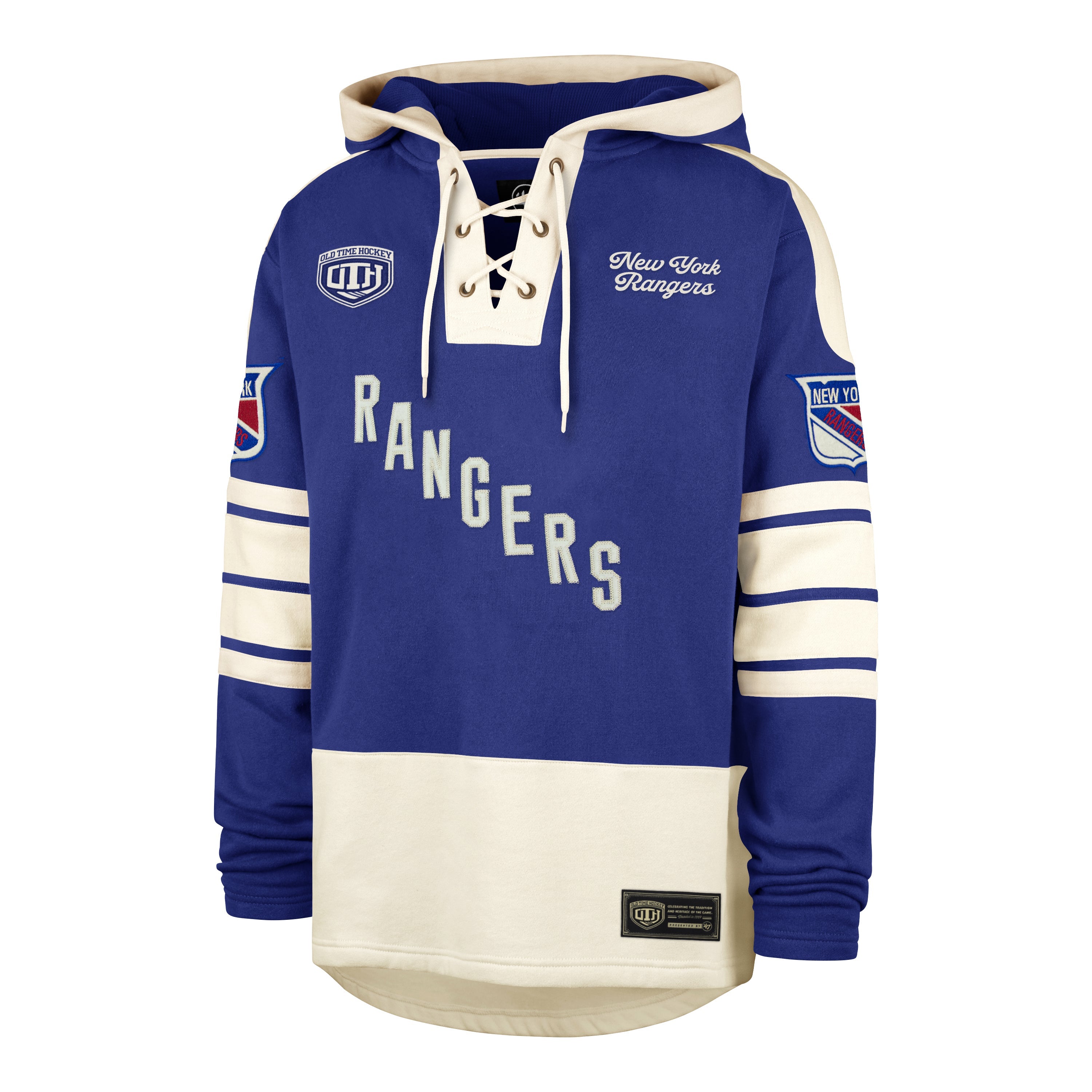 OLD TIME HOCKEY NEW YORK RANGERS VINTAGE BLUE LINE HERITAGE '47 LACER ROYAL
