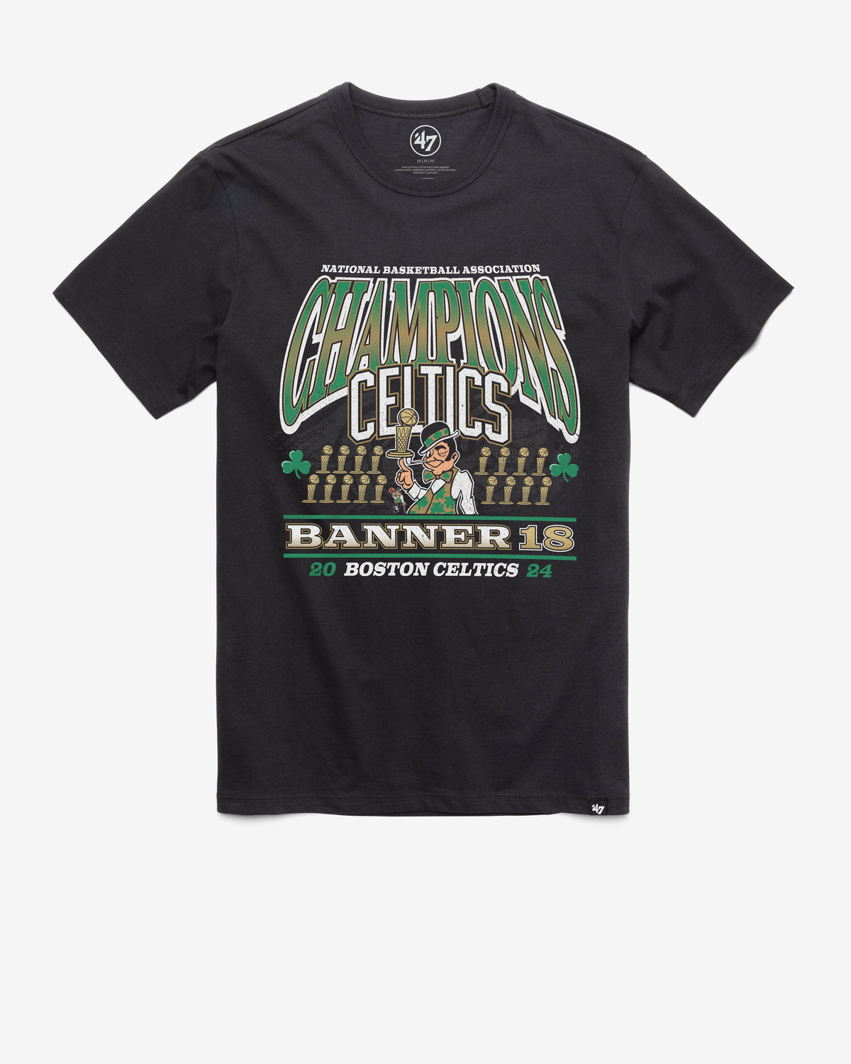 BOSTON CELTICS 2024 NBA CHAMPIONS '47 FRANKLIN TEE FLINT BLACK