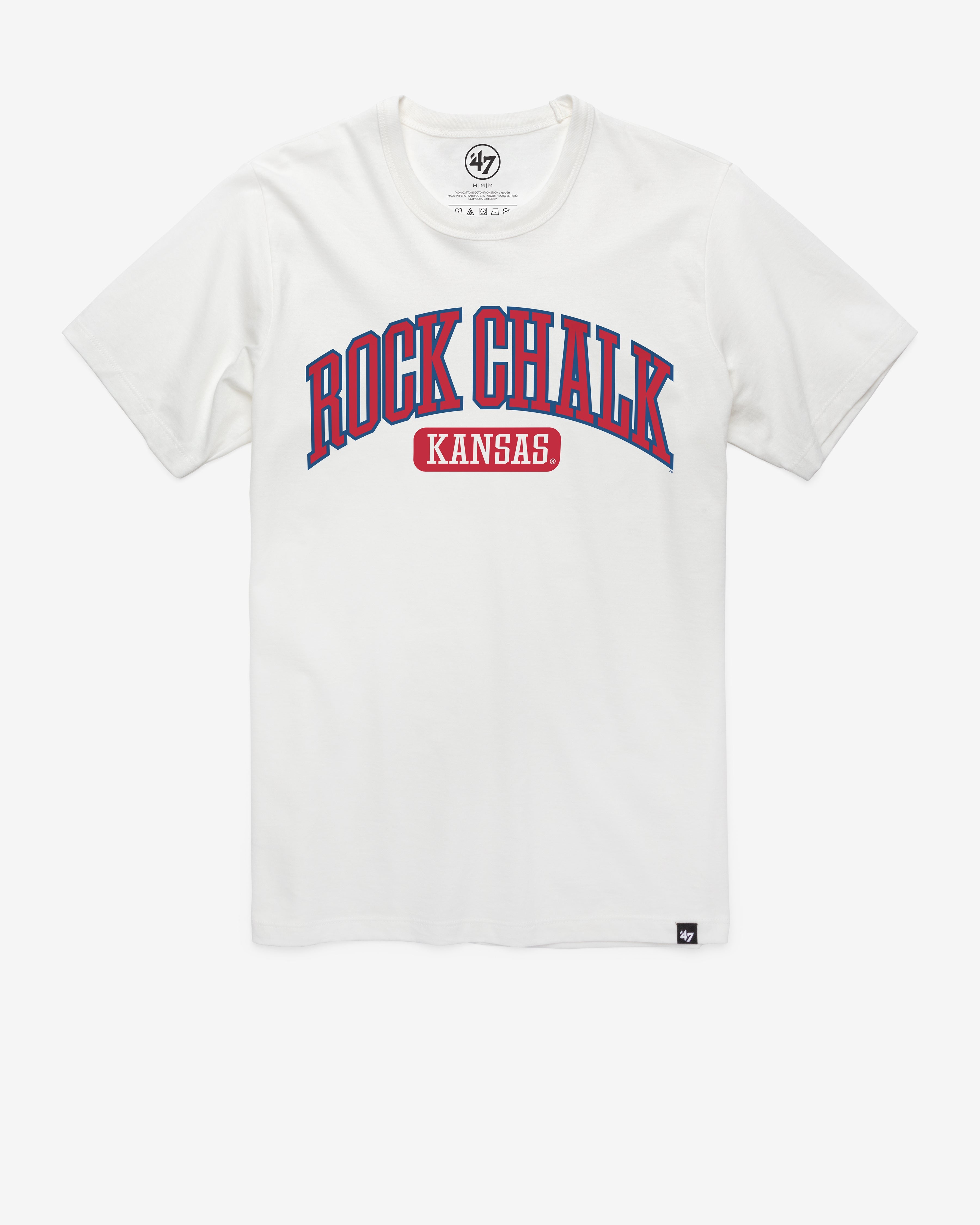 KANSAS JAYHAWKS LOCAL ARCH '47 FRANKLIN TEE WHITE WASH
