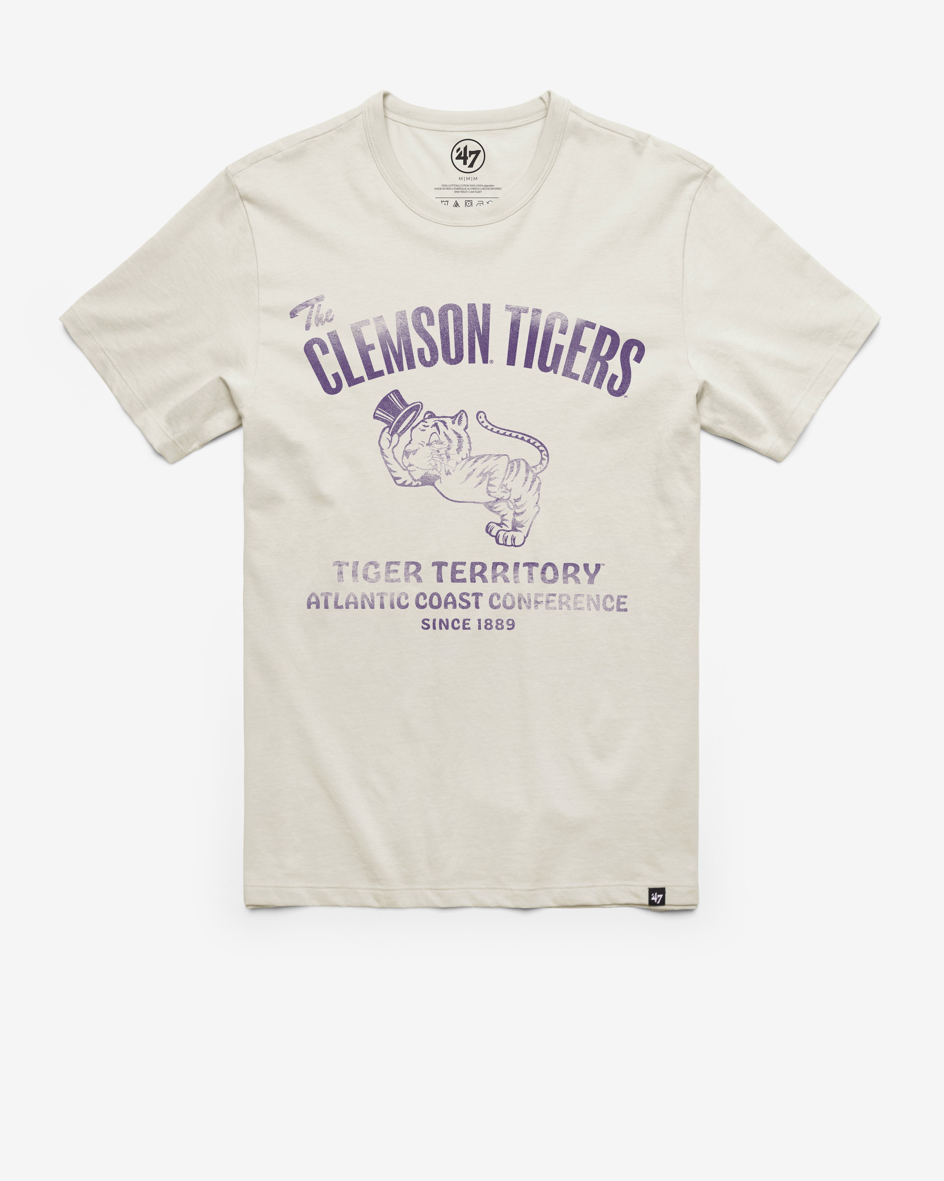 CLEMSON TIGERS VINTAGE WIDE OPEN '47 FRANKLIN TEE DUNE