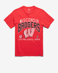 WISCONSIN BADGERS TURNED UP '47 FRANKLIN TEE RACER RED