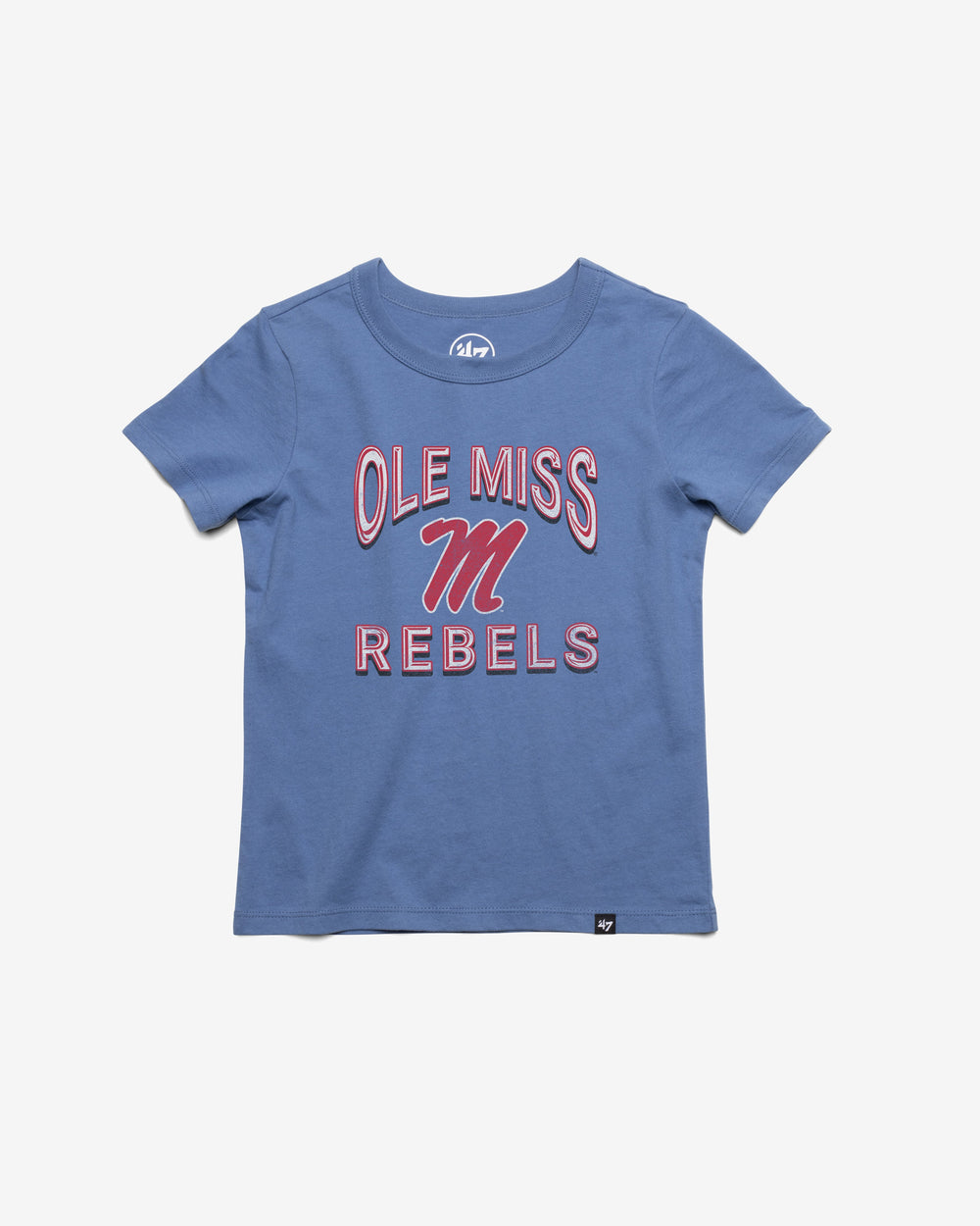 MISSISSIPPI REBELS FAN OUT '47 FRANKLIN TEE KIDS CADET BLUE