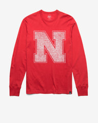 NEBRASKA CORNHUSKERS PREMIER '47 FRANKLIN LONG SLEEVE TEE RACER RED