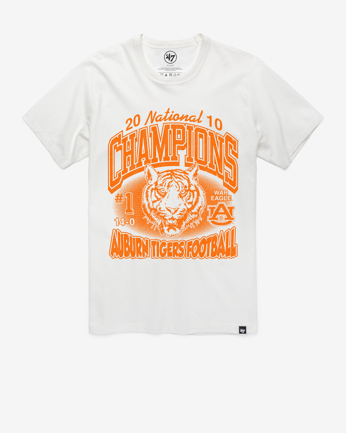 AUBURN TIGERS MONOCHROME '47 FRANKLIN TEE WHITE WASH