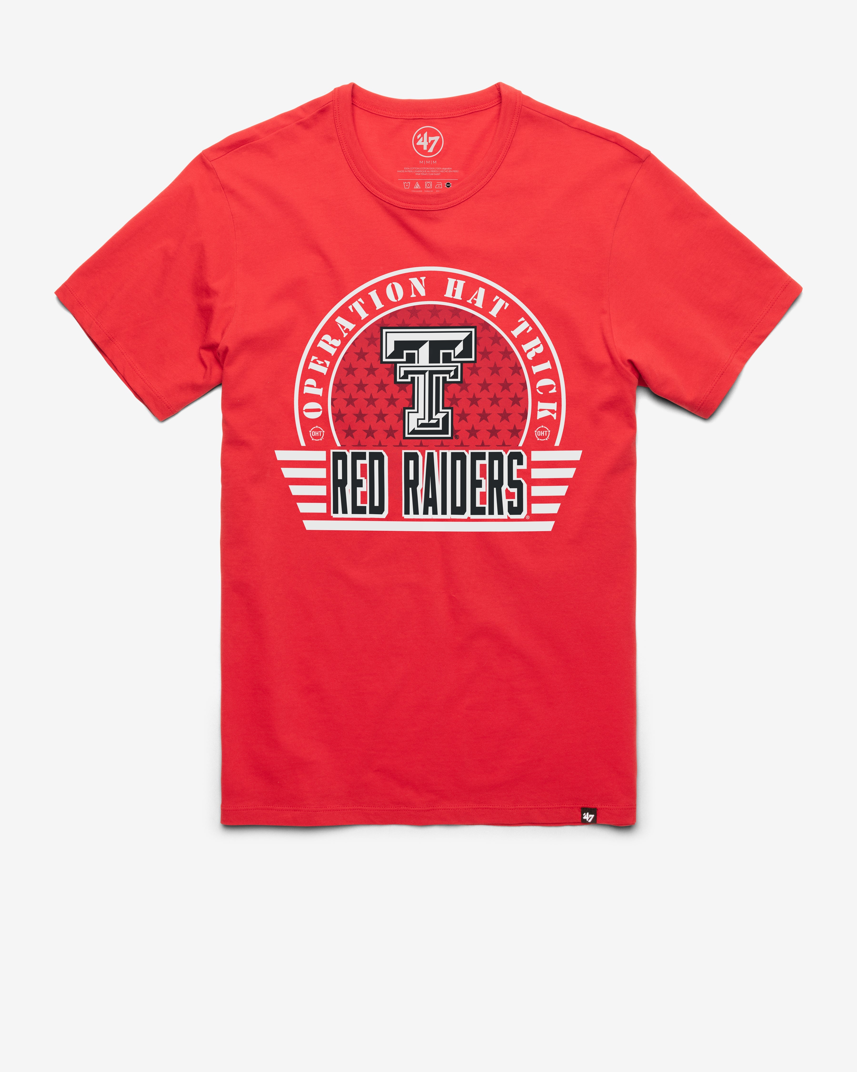 TEXAS TECH RED RAIDERS OPERATION HAT TRICK OHT CONVOY '47 FRANKLIN TEE RACER RED