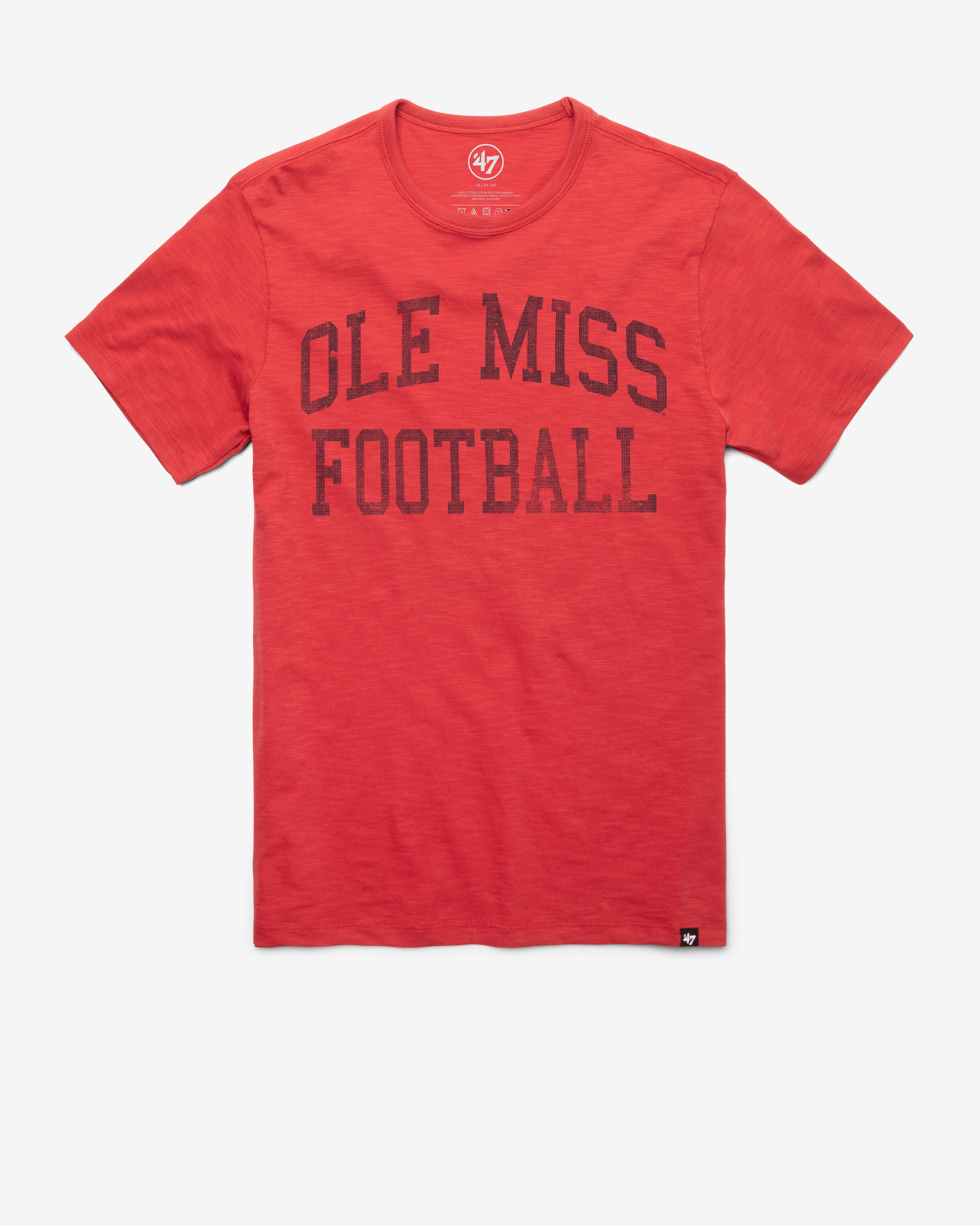 MISSISSIPPI REBELS CLASSIC BLOCK '47 SCRUM TEE RESCUE RED