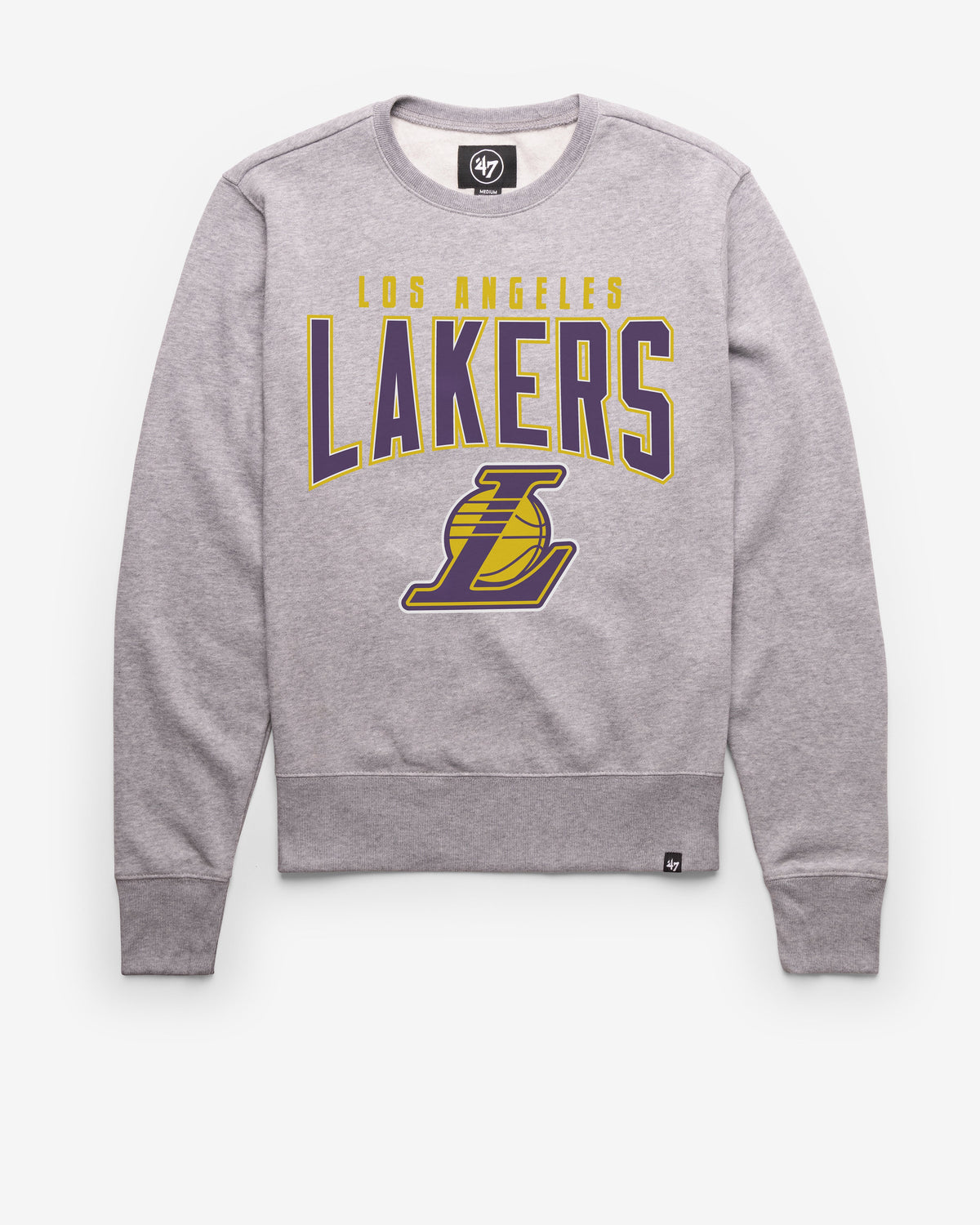 LOS ANGELES LAKERS TEAM ELEMENTS ARCH '47 HEADLINE CREW SLATE GREY