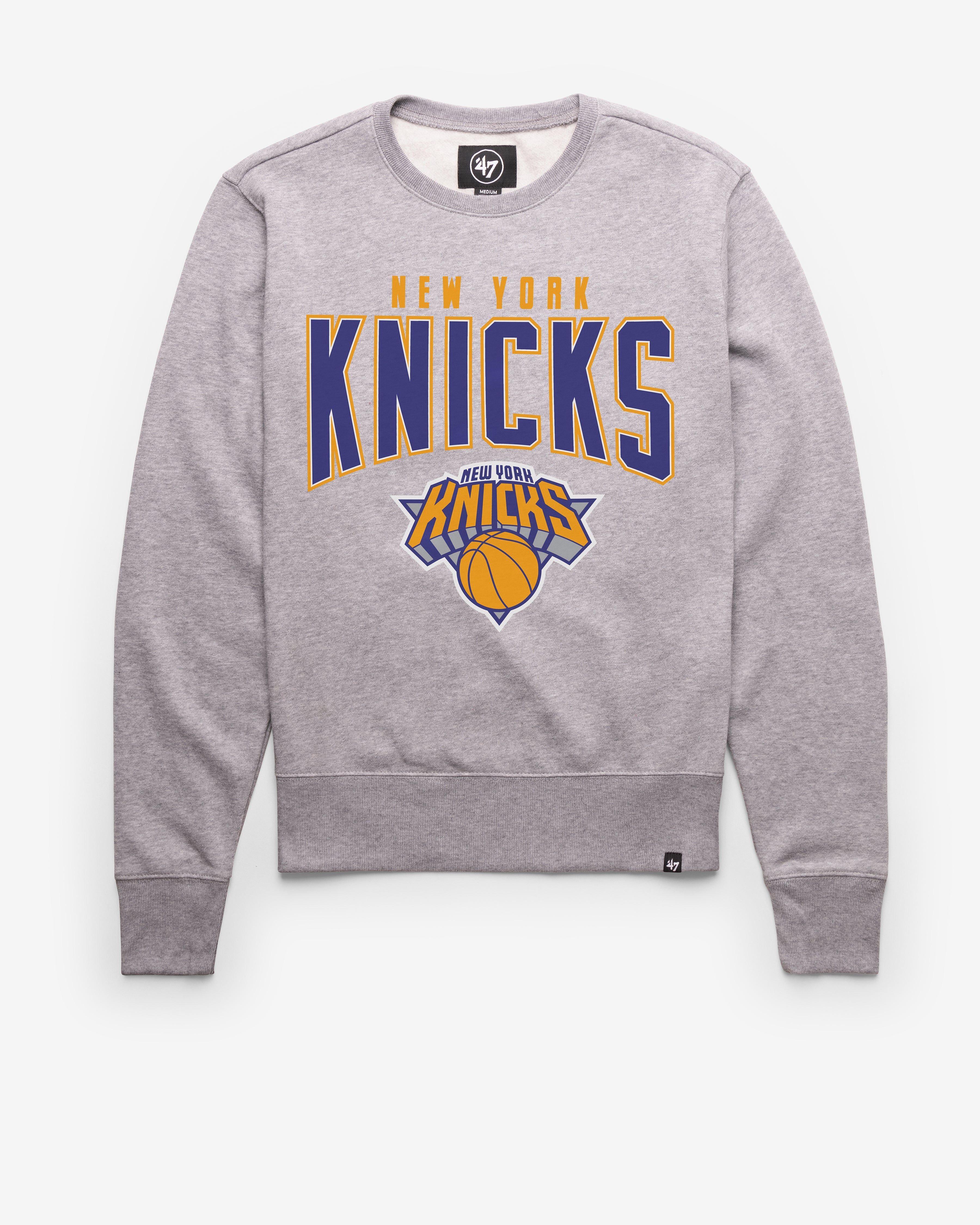 NEW YORK KNICKS TEAM ELEMENTS ARCH '47 HEADLINE CREW SLATE GREY
