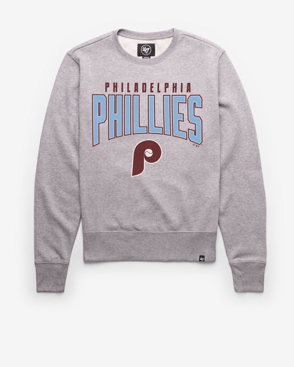 PHILADELPHIA PHILLIES COOPERSTOWN TEAM ELEMENTS ARCH '47 HEADLINE CREW SLATE GREY