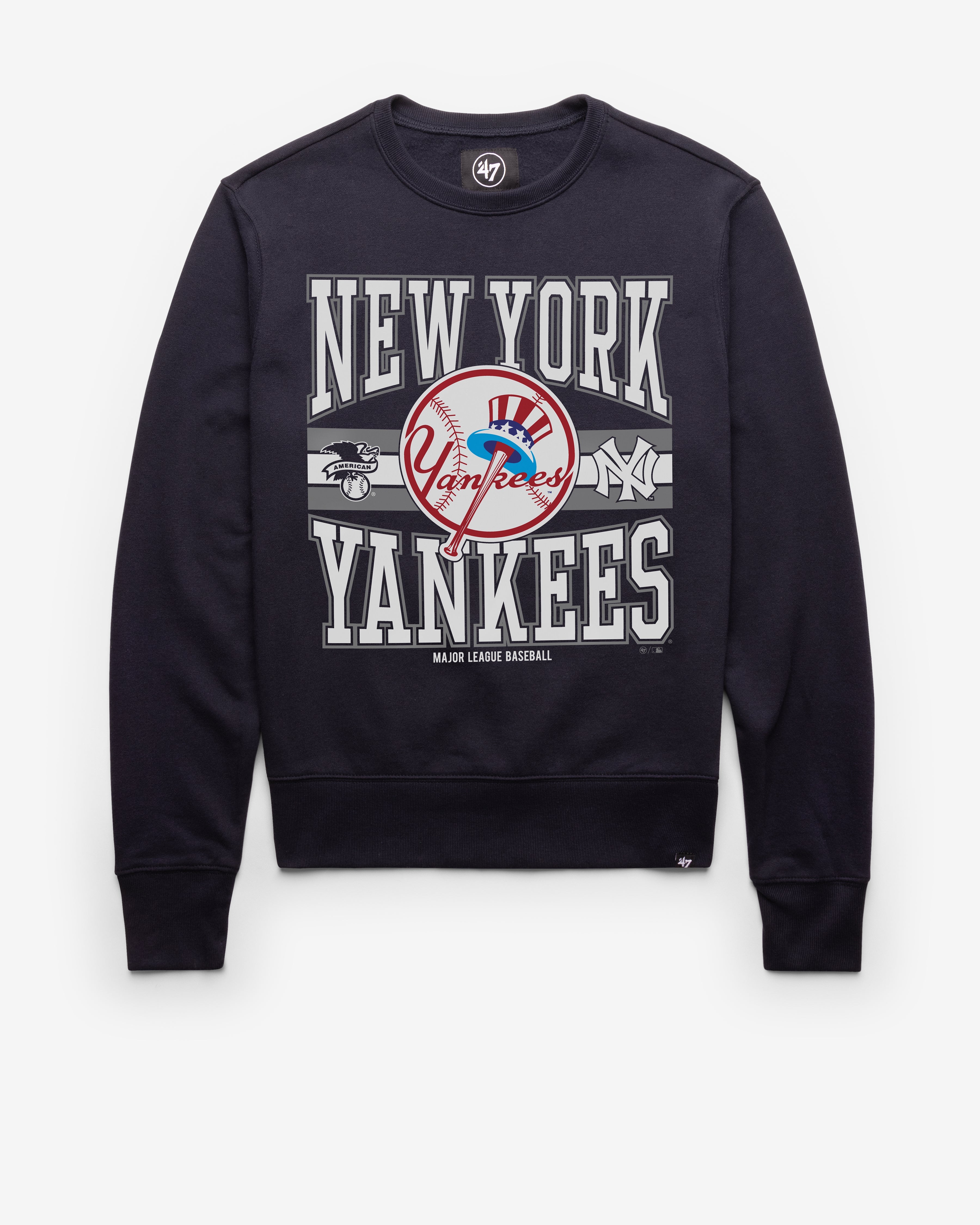 NEW YORK YANKEES COOPERSTOWN LETTERS '47 HEADLINE CREW FALL NAVY