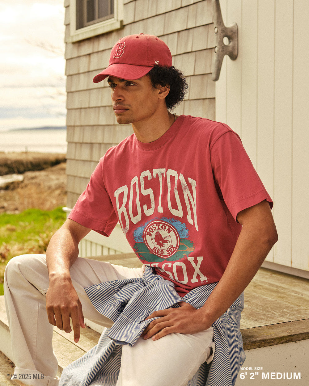 CINCINNATI REDS CLOUDFIELD MONTAUK '47 FOUNDATION TEE DUSTED CAYENNE