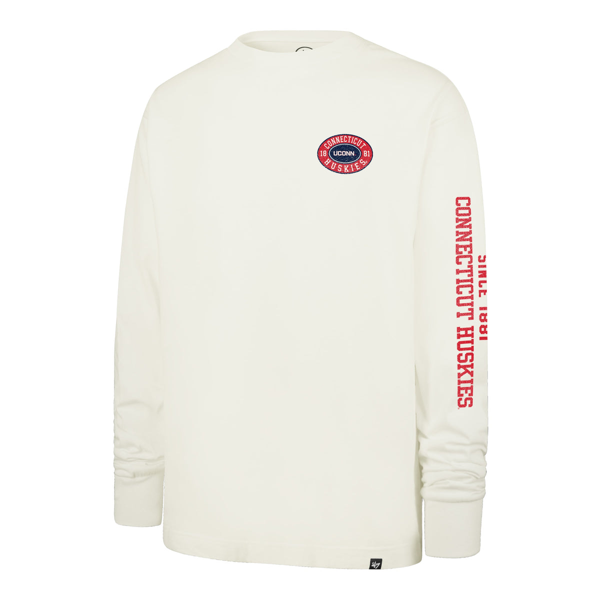 CONNECTICUT HUSKIES UCONN TIDE SWEEP MONTAUK '47 FOUNDATION LONG SLEEVE TEE SANDSTONE