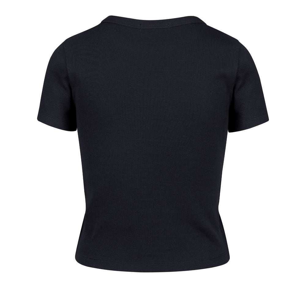 ATLANTA BRAVES MICRO EMB '47 BABY RIB TEE WOMENS NAVY