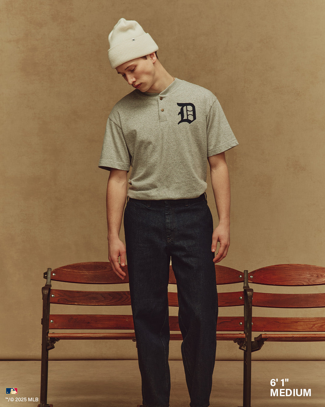 LOS ANGELES DODGERS COOPERSTOWN ALL FIELD FIFTIES '47 HENLEY QUARTZ GREY