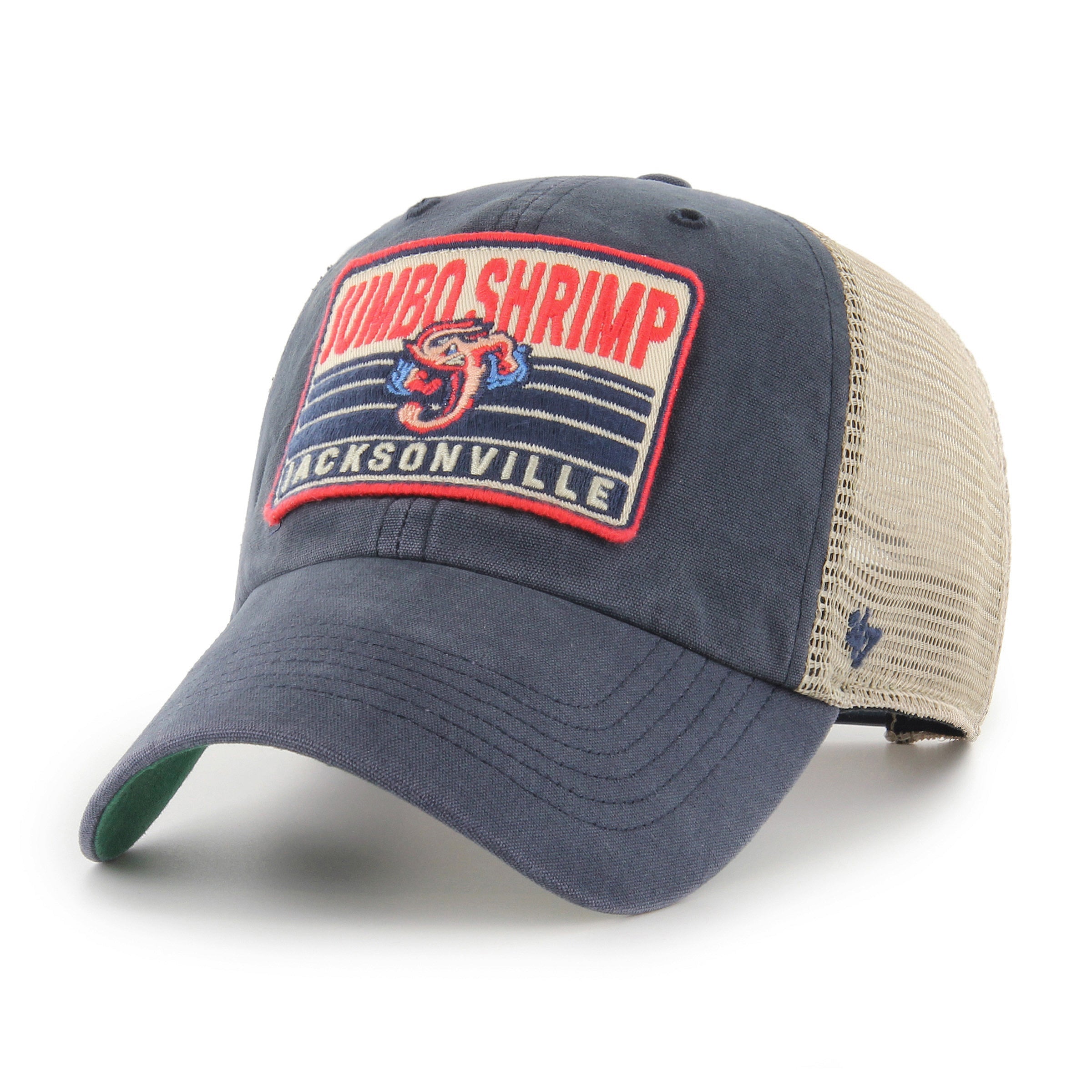 JACKSONVILLE JUMBO SHRIMP FOUR STROKE '47 CLEAN UP VINTAGE NAVY