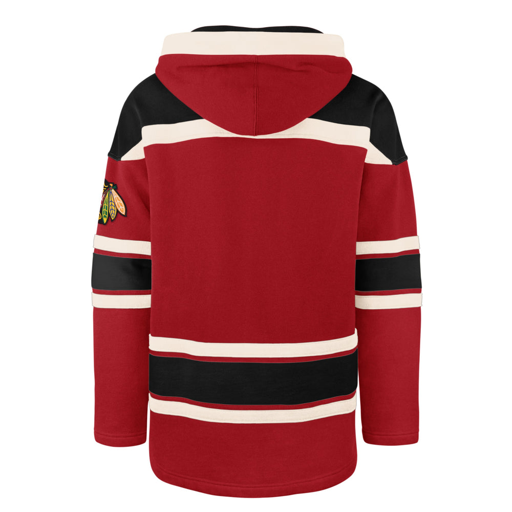 CHICAGO BLACKHAWKS CHIN STRAP SUPERIOR '47 LACER HOOD RED