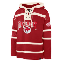 DETROIT RED WINGS CHIN STRAP SUPERIOR '47 LACER HOOD RED