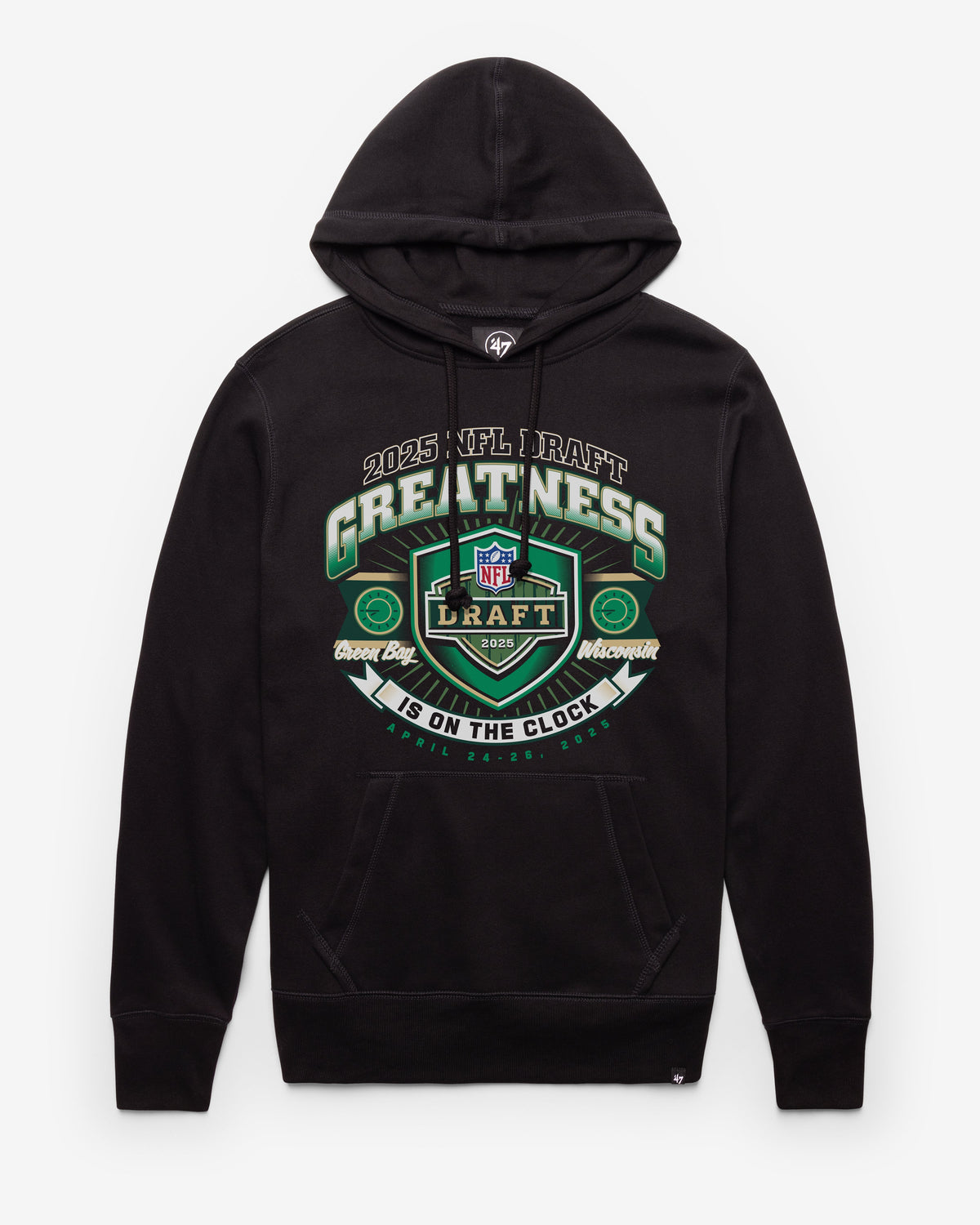 GREEN BAY PACKERS NFL DRAFT REGIONAL '47 HEADLINE HOOD JET BLACK