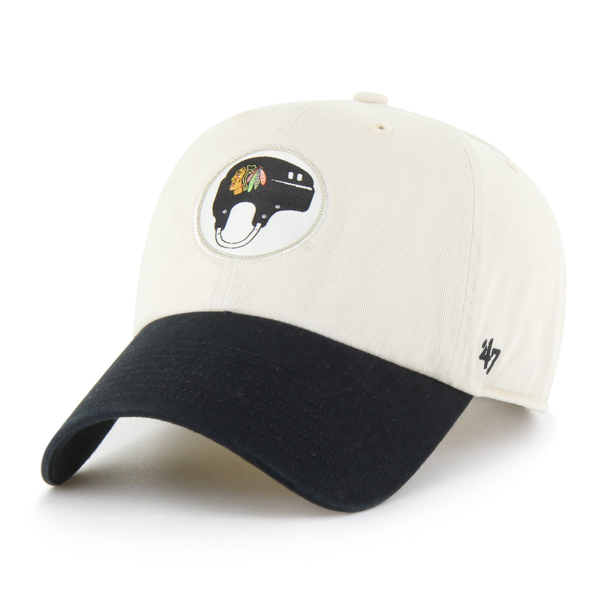 CHICAGO BLACKHAWKS HARD HAT TWO TONE '47 CLEAN UP NATURAL