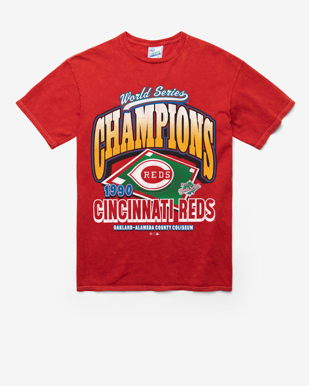 CINCINNATI REDS COOPERSTOWN WORLD SERIES LOCKER VINTAGE '47 TUBULAR TEE DT RED