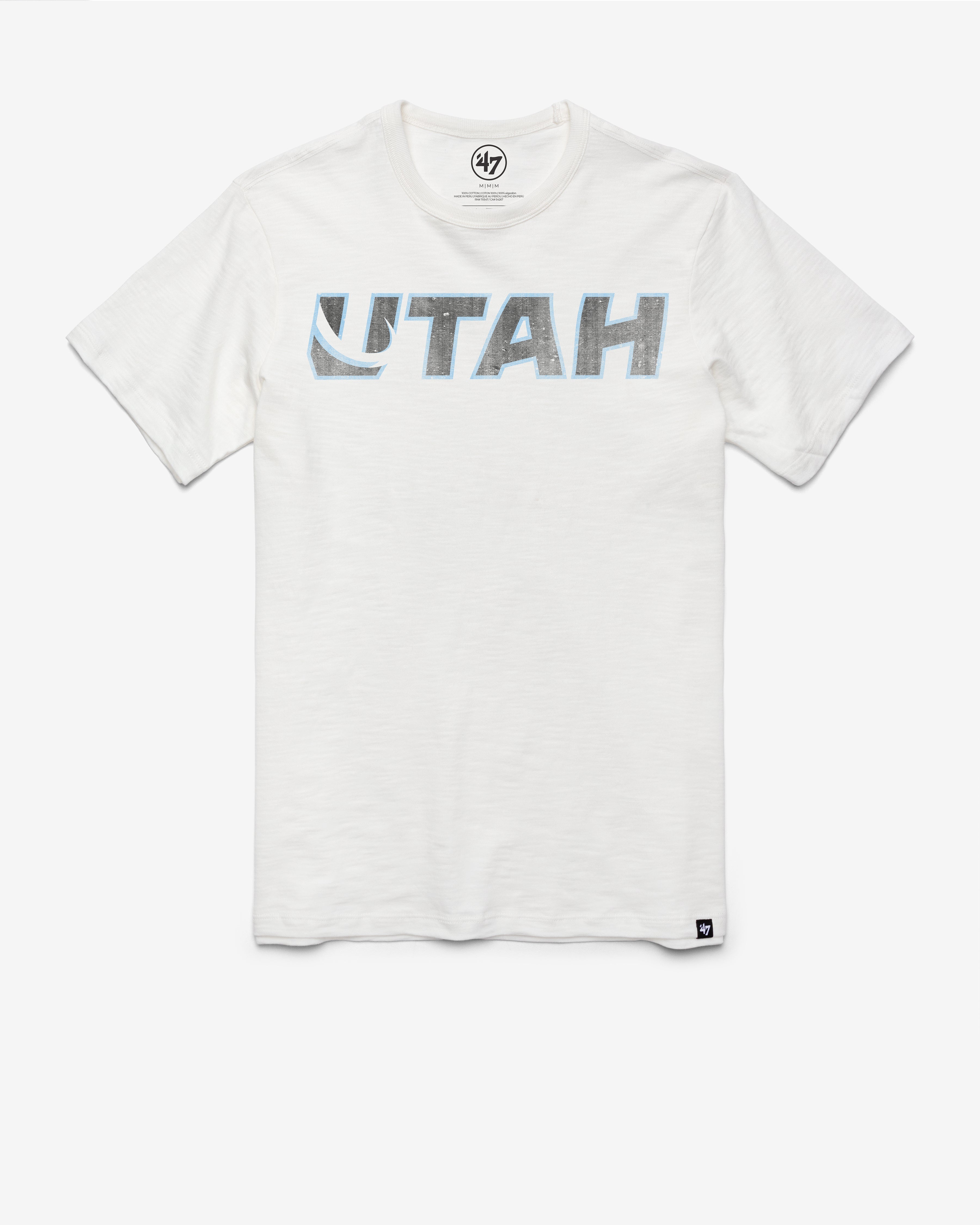 UTAH MAMMOTH GRIT WORDMARK '47 SCRUM TEE WHITE WASH