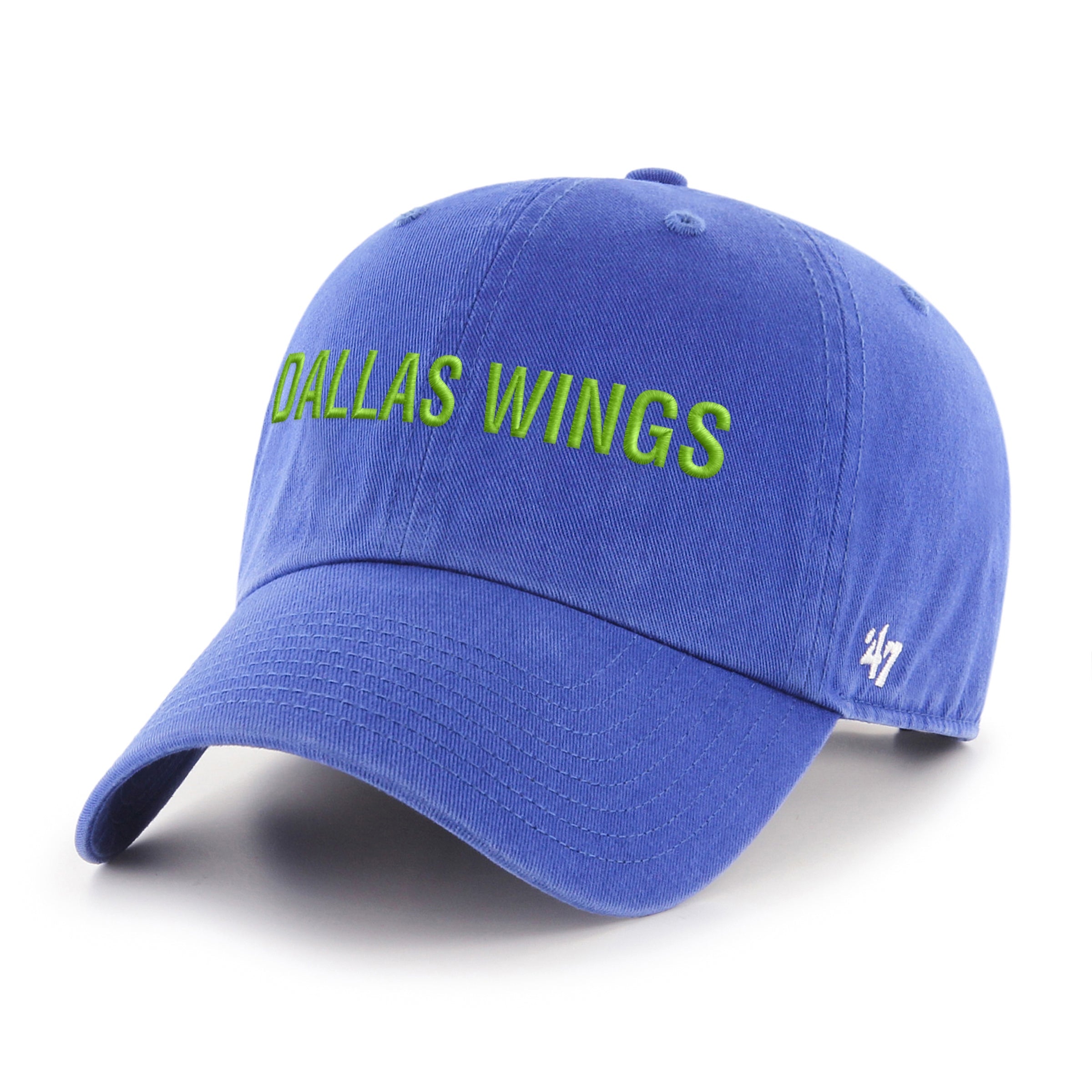 DALLAS WINGS BALLPARK SCRIPT SHOT '47 CLEAN UP ROYAL