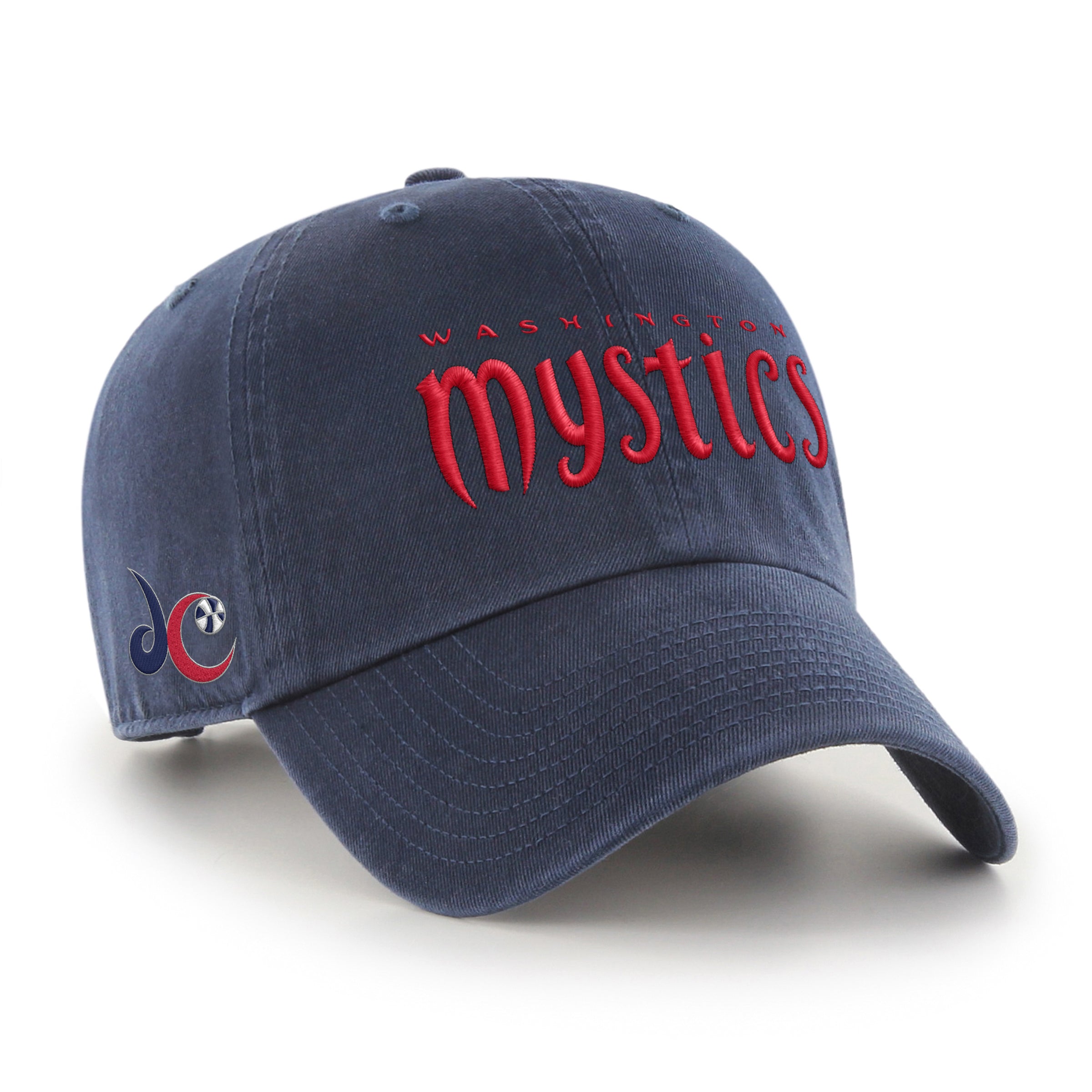 WASHINGTON MYSTICS BALLPARK SCRIPT SHOT '47 CLEAN UP NAVY