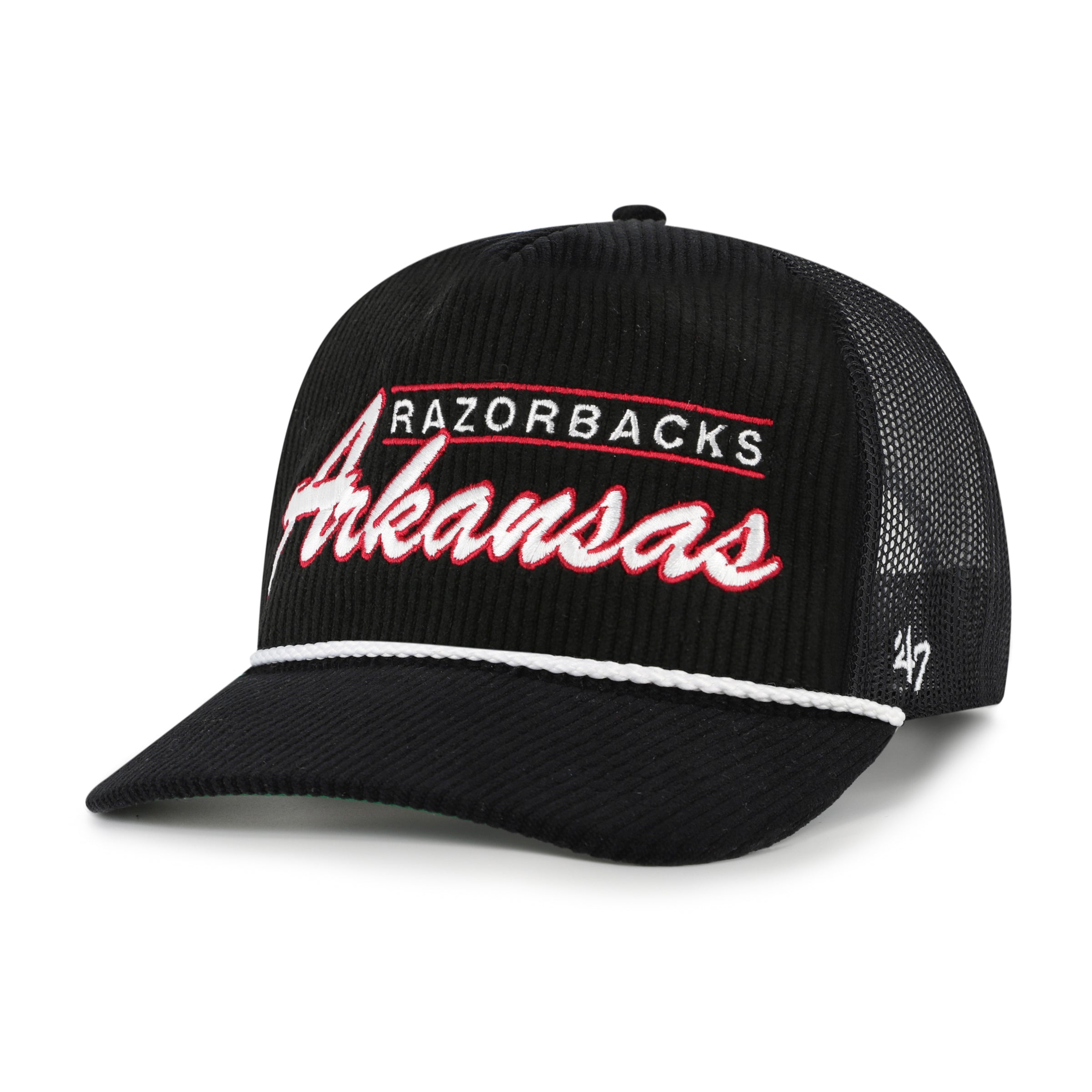 ARKANSAS RAZORBACKS DOUBLE HEADER MESH '47 HITCH RF RELAXED FIT BLACK