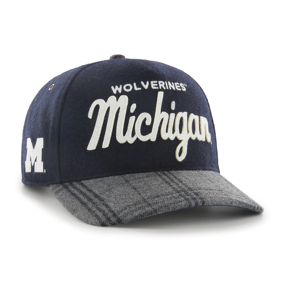 MICHIGAN WOLVERINES WINDOWPANE PLAID '47 HITCH RF RELAXED FIT NAVY