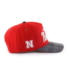 NEBRASKA CORNHUSKERS WINDOWPANE PLAID '47 HITCH RF RELAXED FIT RED