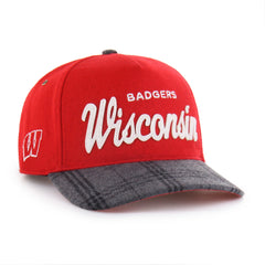 WISCONSIN BADGERS WINDOWPANE PLAID '47 HITCH RF RELAXED FIT RED