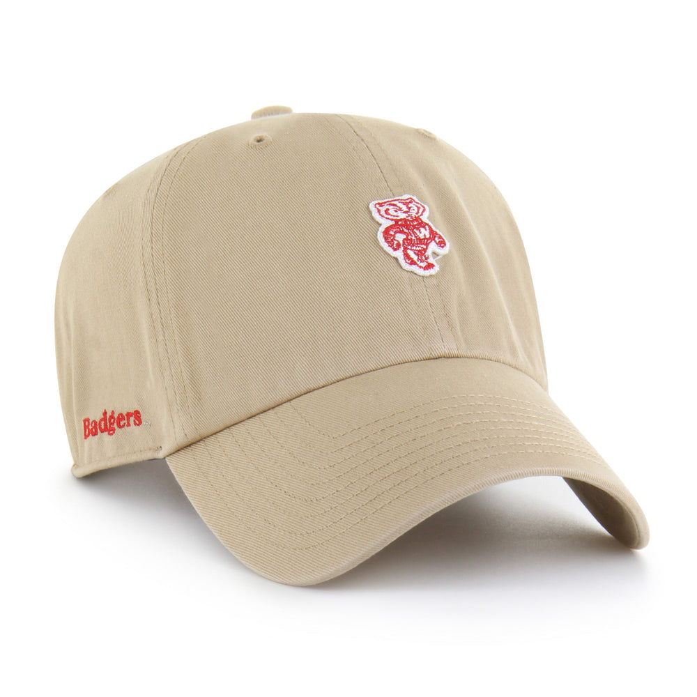 WISCONSIN BADGERS VINTAGE MICRO PATCH '47 CLEAN UP KHAKI