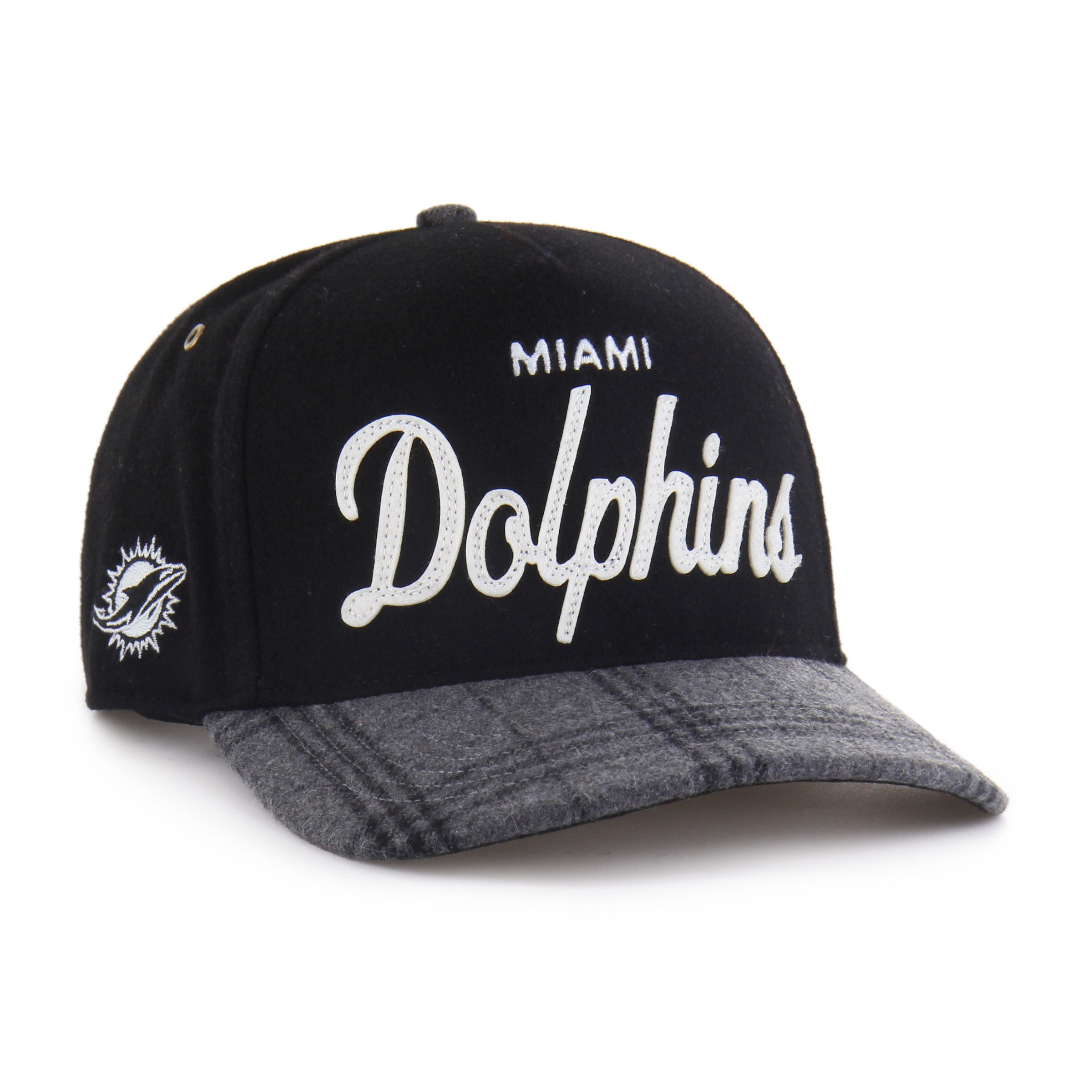 MIAMI DOLPHINS WINDOWPANE PLAID '47 HITCH RF RELAXED FIT BLACK