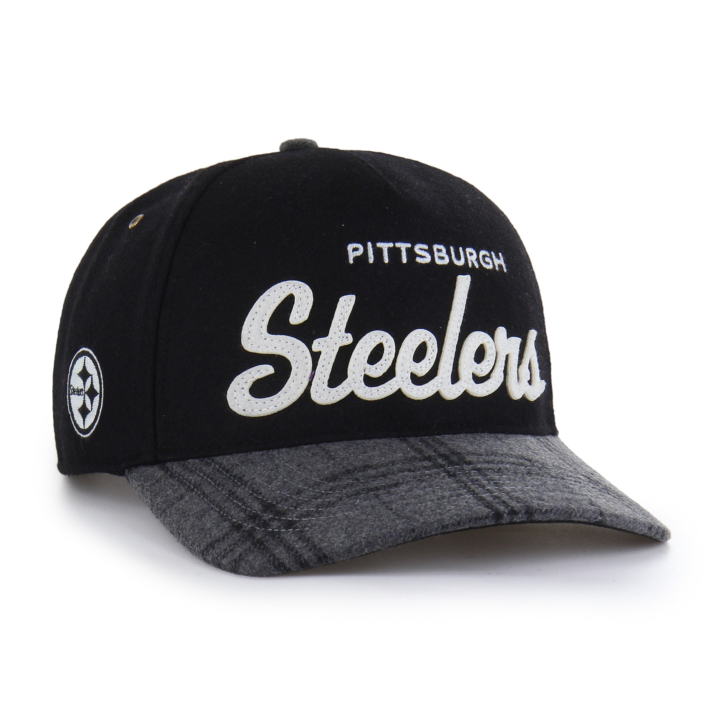 PITTSBURGH STEELERS WINDOWPANE PLAID '47 HITCH RF RELAXED FIT BLACK