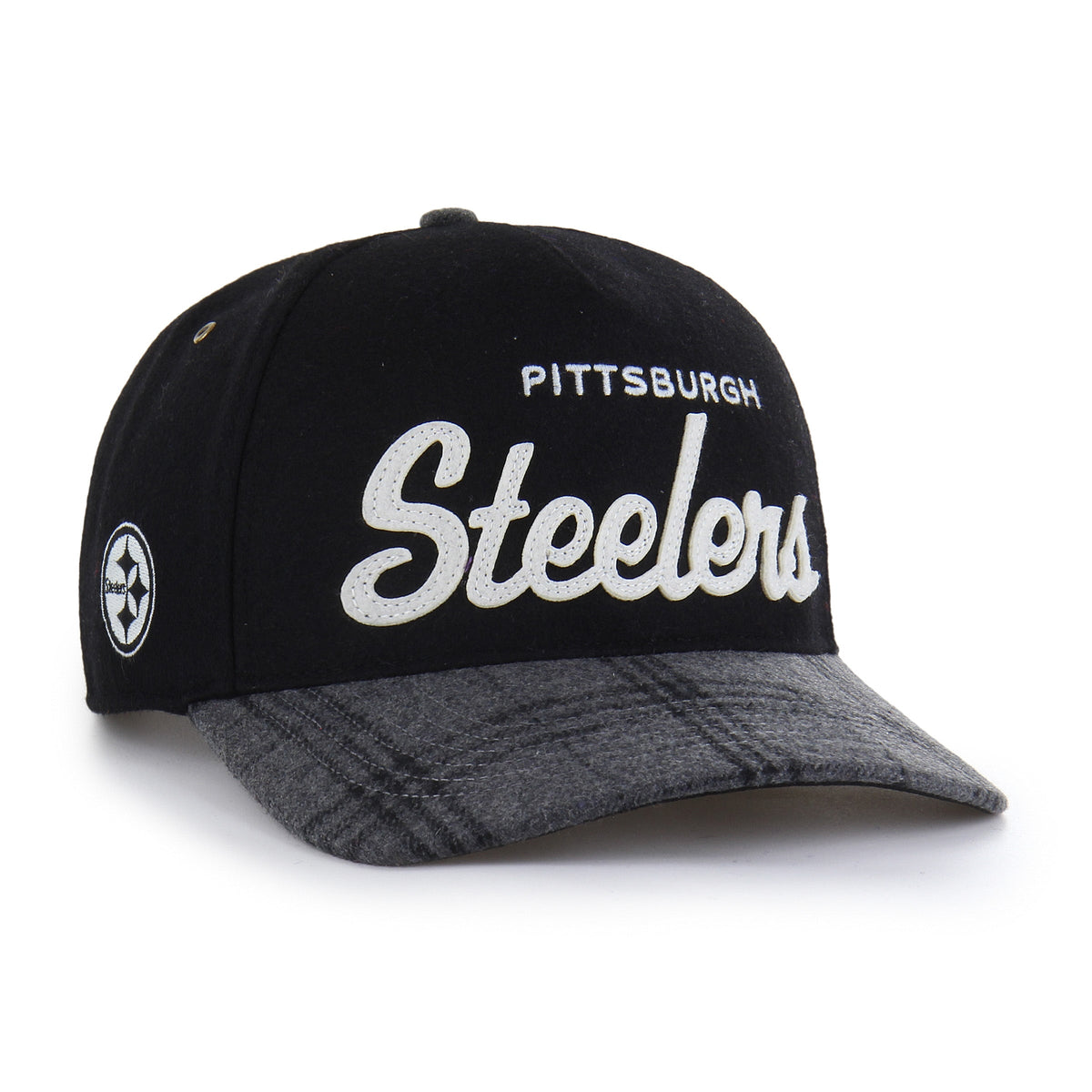 PITTSBURGH STEELERS WINDOWPANE PLAID '47 HITCH RF RELAXED FIT BLACK