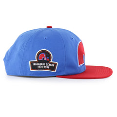 OLD TIME HOCKEY QUEBEC NORDIQUES VINTAGE DEBUT '47 CAPTAIN RL RELAXED FIT BLUE RAZ