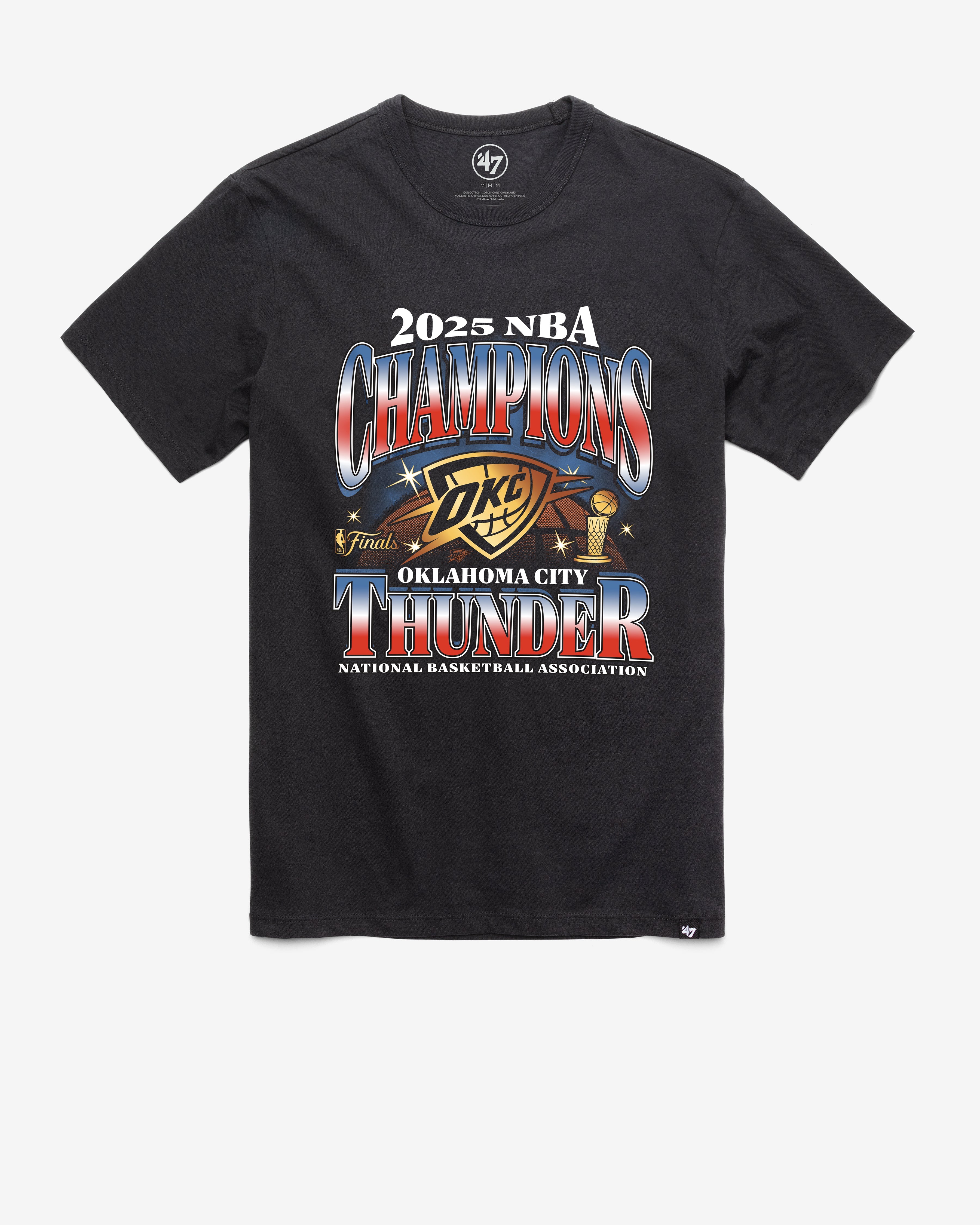 OKLAHOMA CITY THUNDER 2025 NBA CHAMPIONS '47 FRANKLIN TEE FLINT BLACK