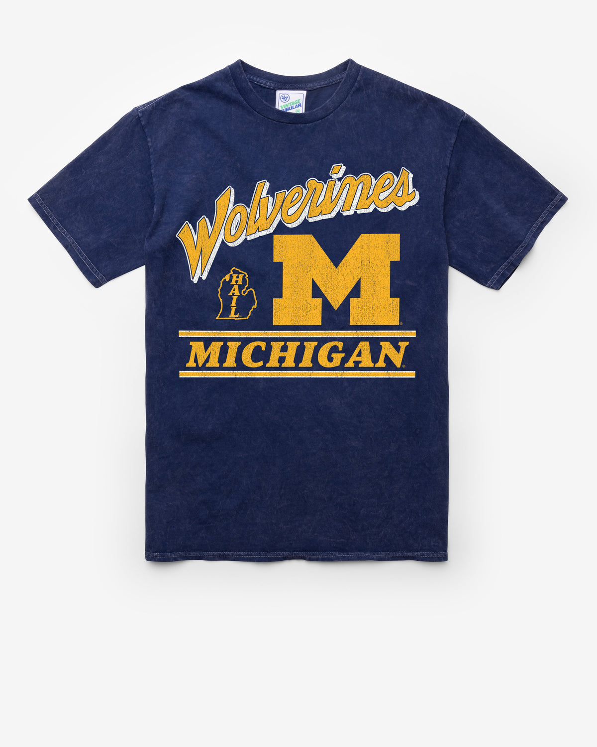 MICHIGAN WOLVERINES FLY BY VINTAGE '47 TUBULAR TEE DT NAVY