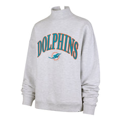 MIAMI DOLPHINS VANTAGE '47 MOCK NECK PULLOVER WOMENS RELAY GREY