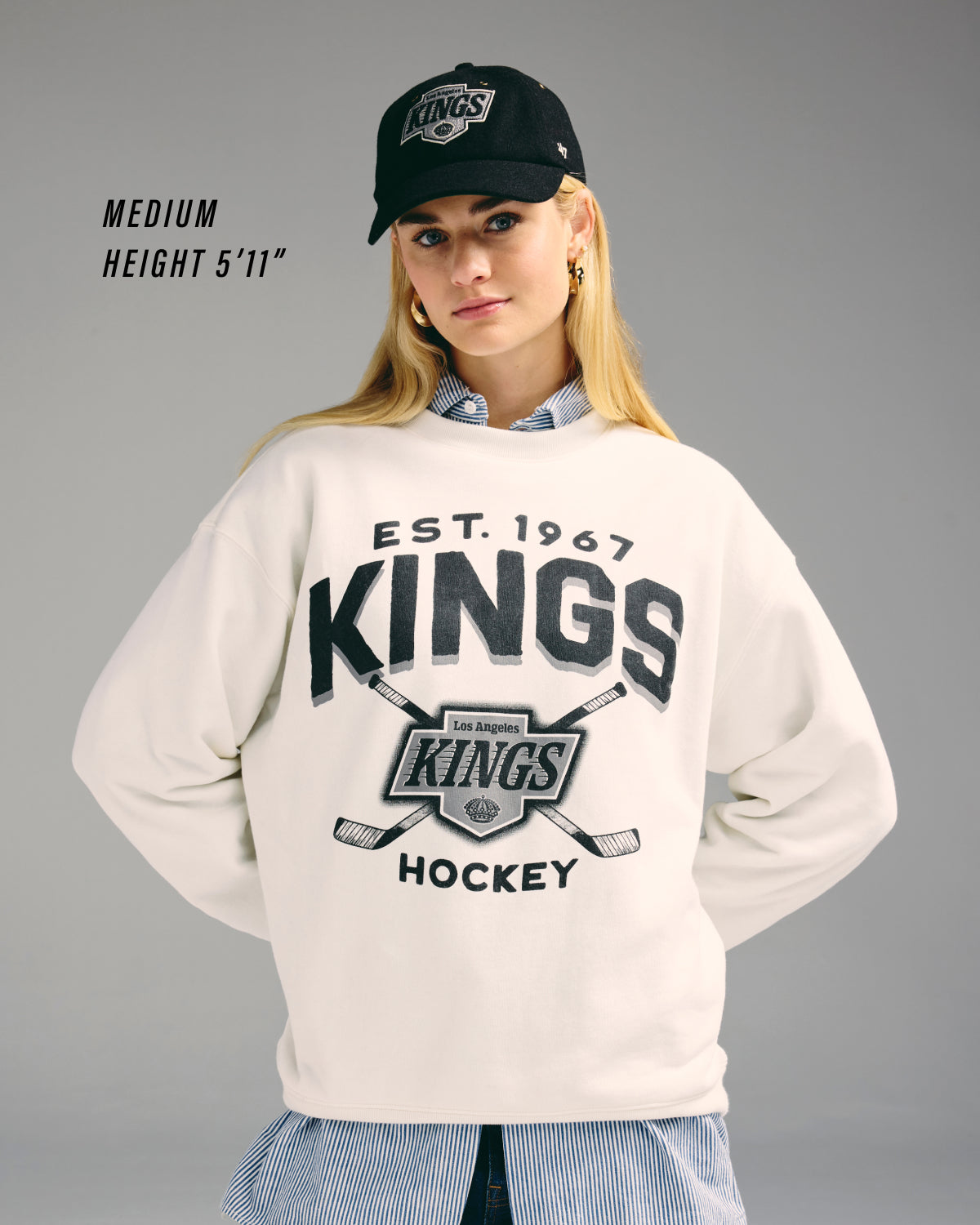 NEW YORK RANGERS ARCH CLOUD '47 OVERSIZED CREW WOMENS SANDSTONE