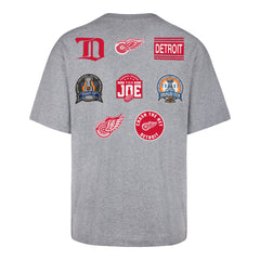 DETROIT RED WINGS VINTAGE HISTORY '47 LOCK FOUNDATION TEE QUARTZ GREY
