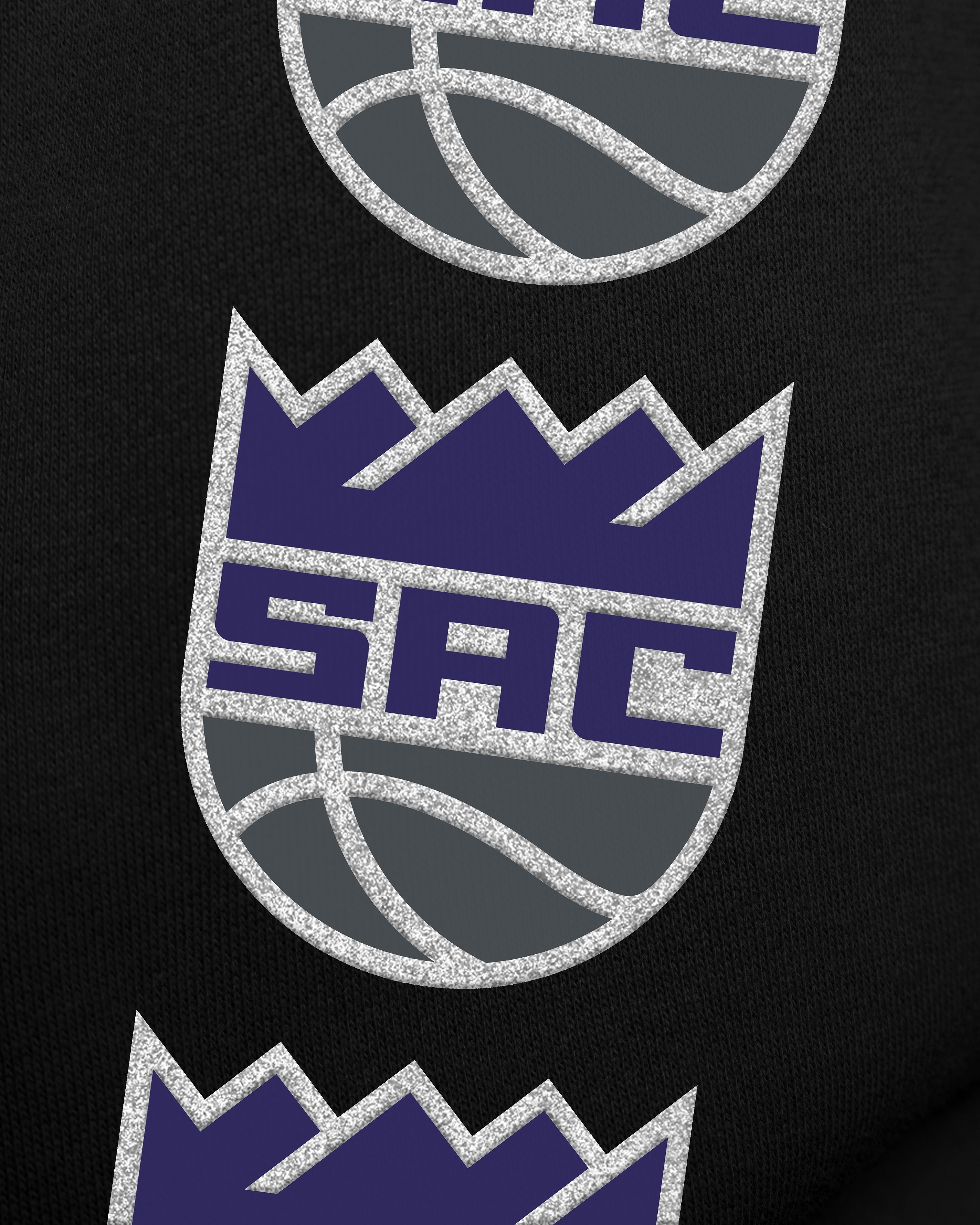SACRAMENTO KINGS GO BIG '47 OVERSIZED CREW WOMENS JET BLACK