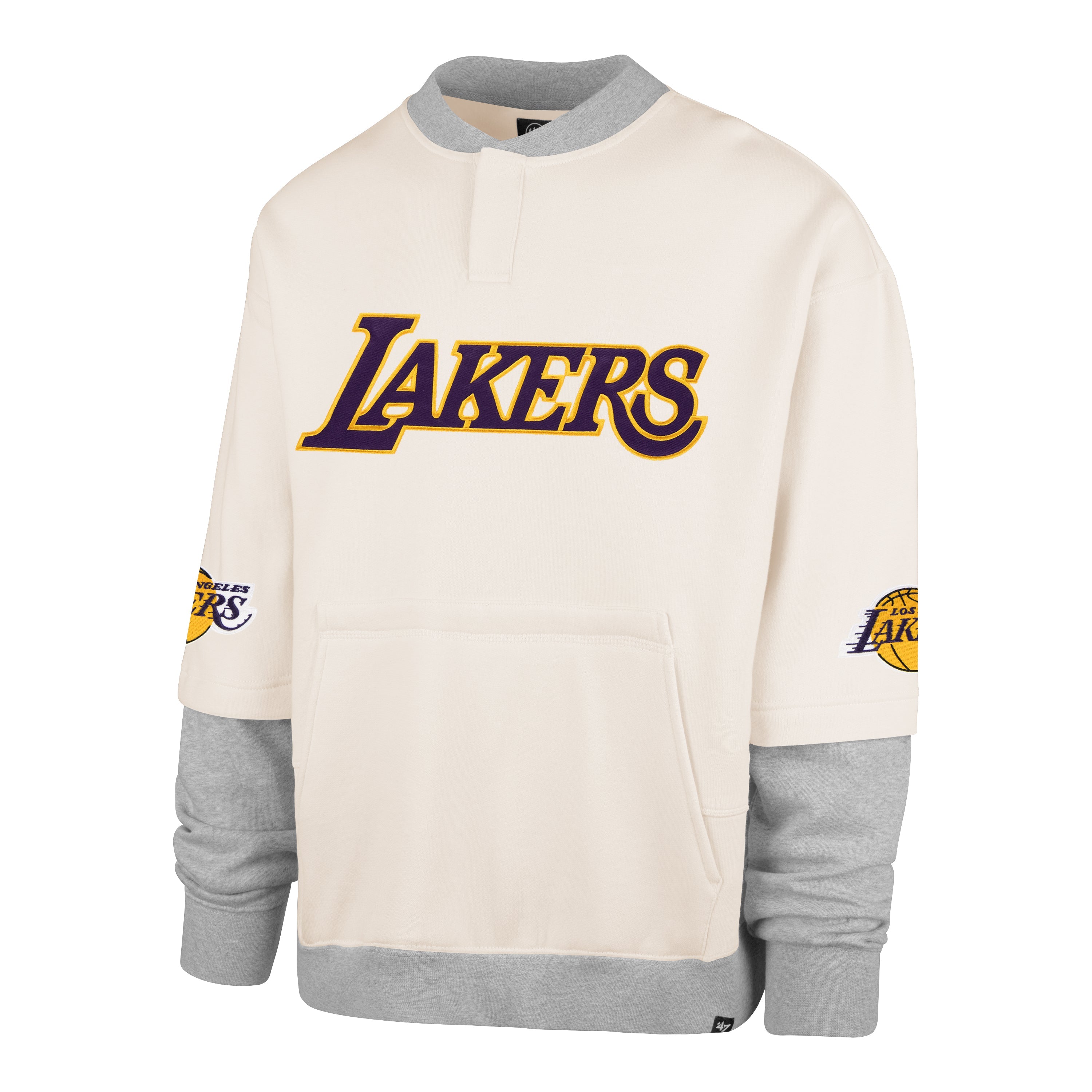 LOS ANGELES LAKERS TRIFECTA '47 DOUBLE LAYERED SNAP CREW CREAM